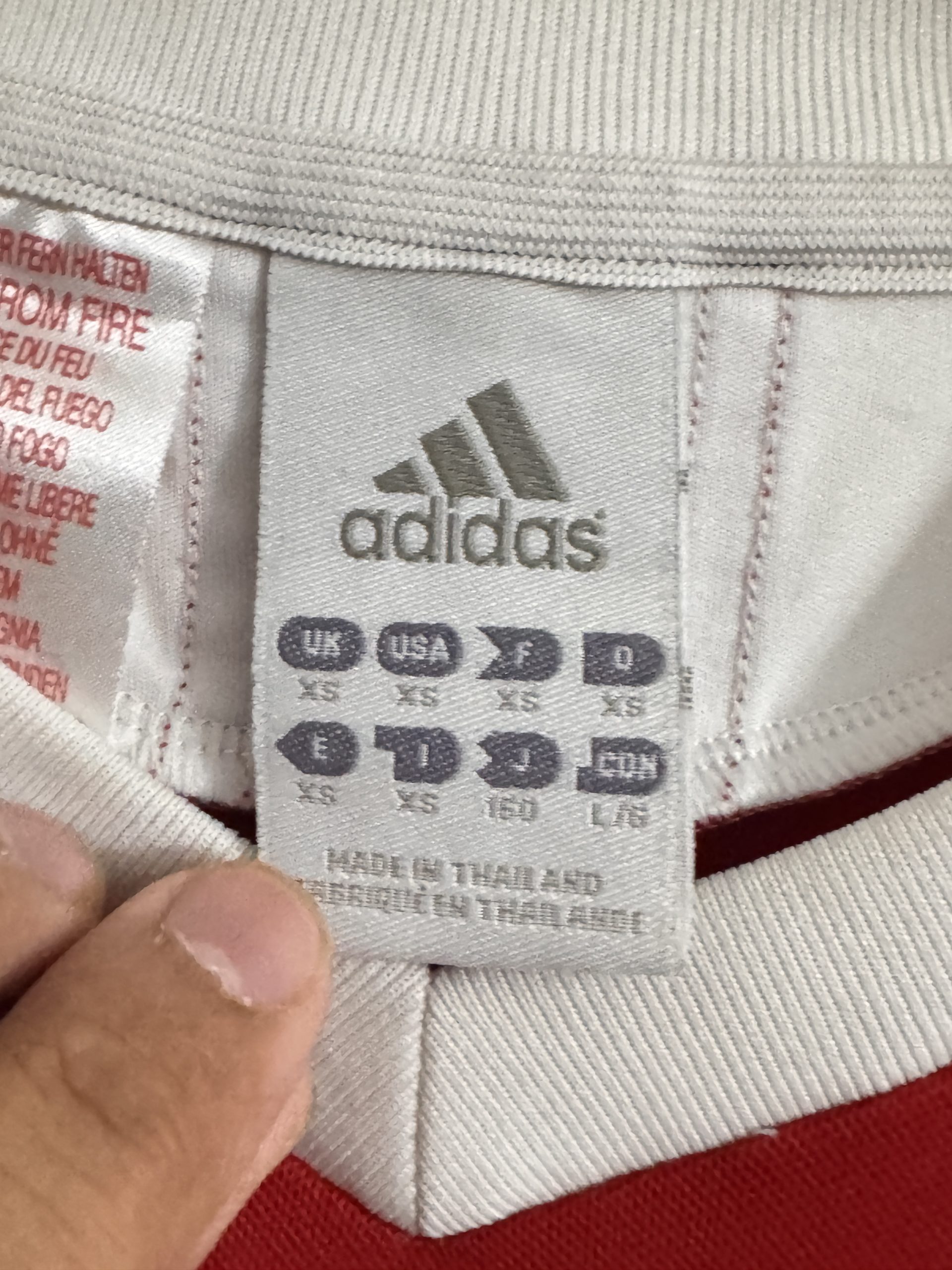 Adidas Red & White Football Shirt XS Climalite 509 image 9
