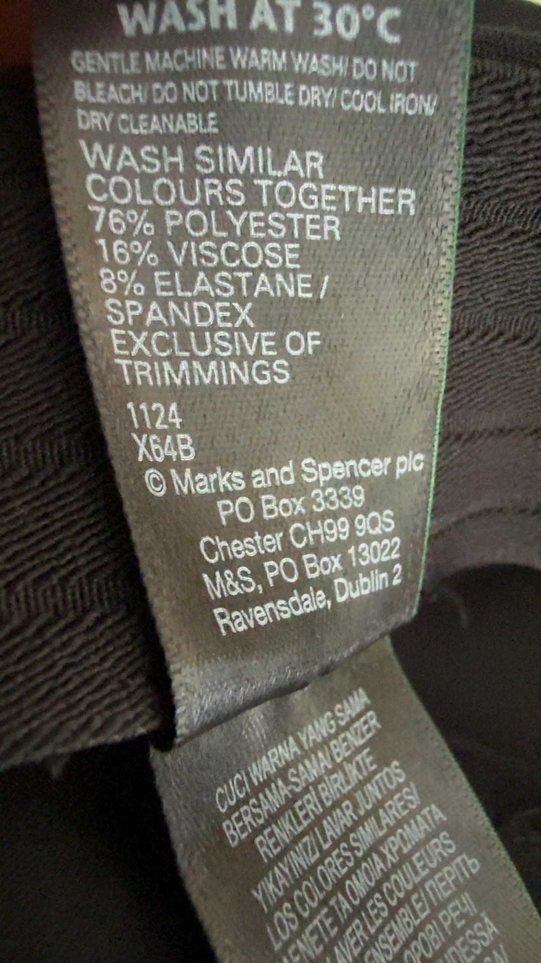 M&S Black Tailored Trousers UK 16 Regular Classic Office Workwear image 5