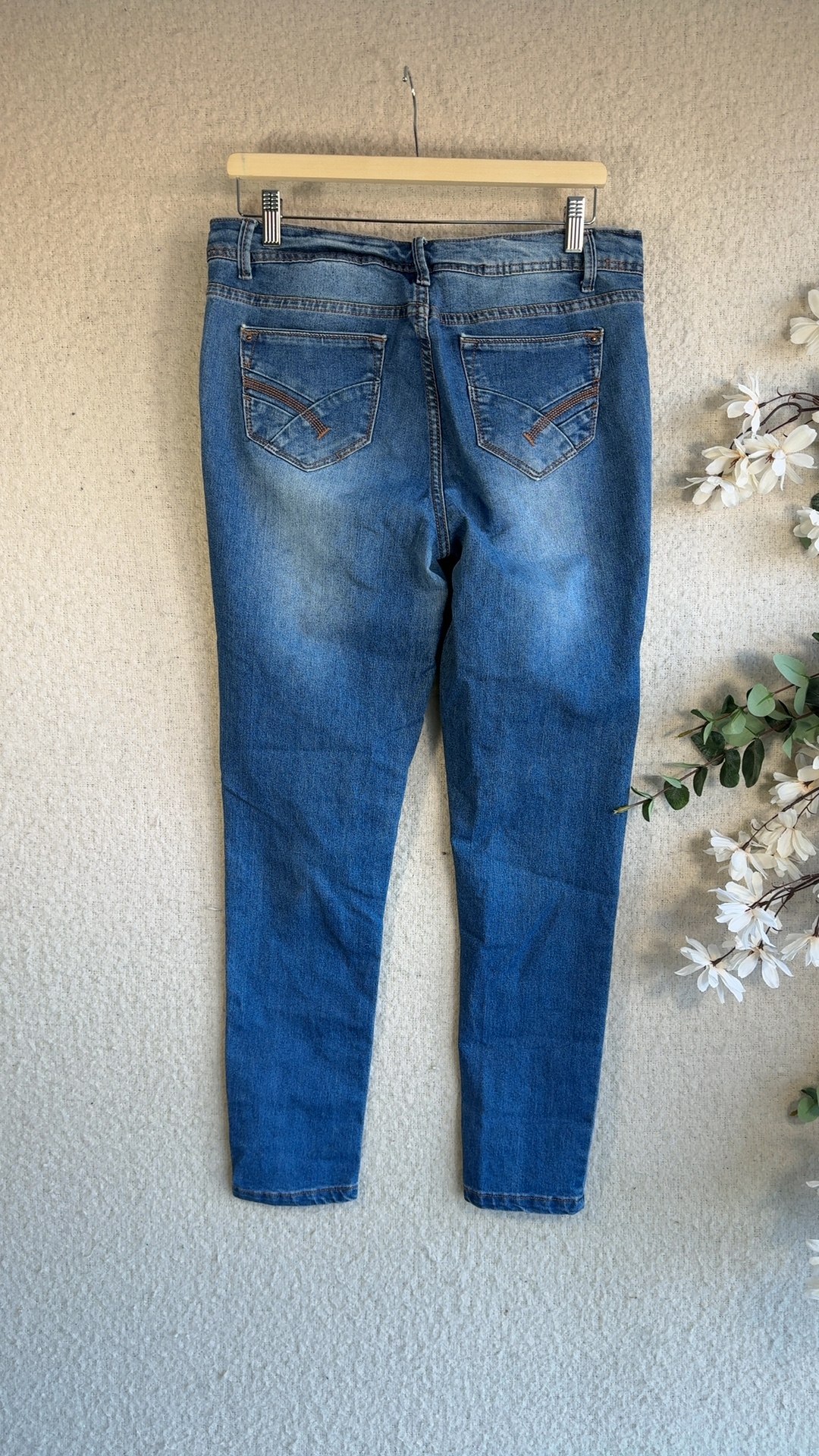 Red Herring Blue Denim Skinny Jeans UK 14R Classic Fit Stylish image 5