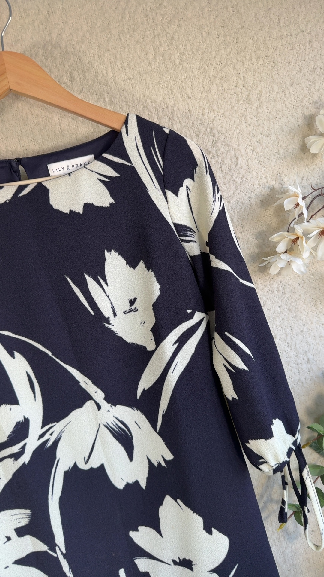 Dorothy Perkins Navy & White Floral Dress UK 10 Stylish Occasion Wear image 2