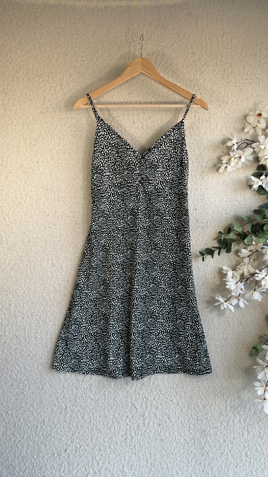 George Black & White Polka Dot Slip Dress UK 12 Lightweight Summer Dress