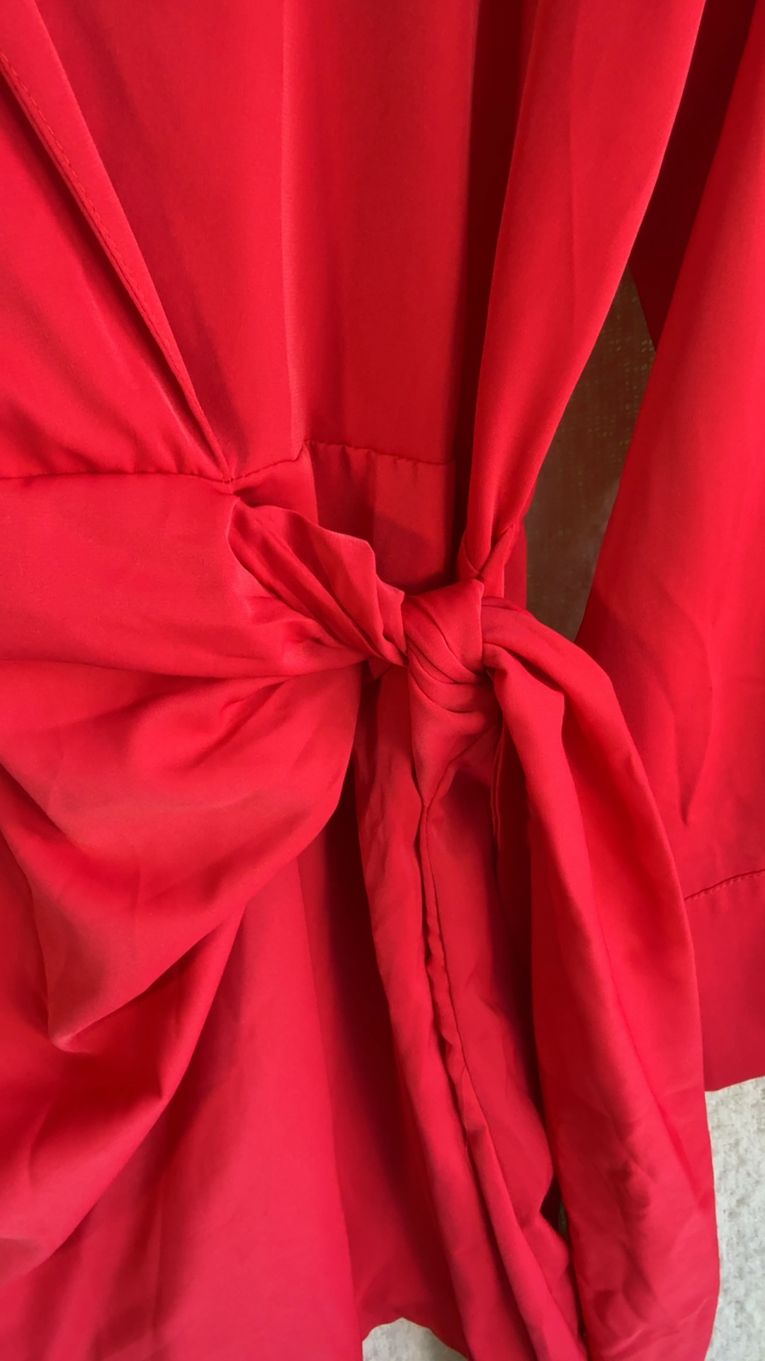 AX Paris Red Tunic Shirt Dress UK 14 Long Sleeve Waist Tie Stylish image 4