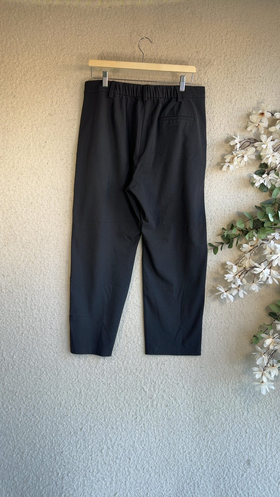 M&S Black Short Length Formal Trousers UK 16 Stylish Office Wear image 5
