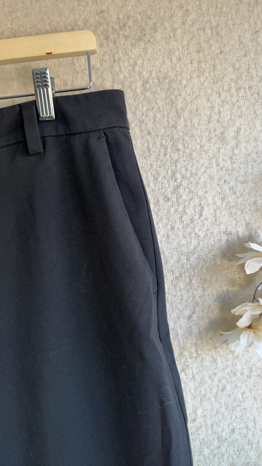M&S Black Short Length Formal Trousers UK 16 Stylish Office Wear image 3