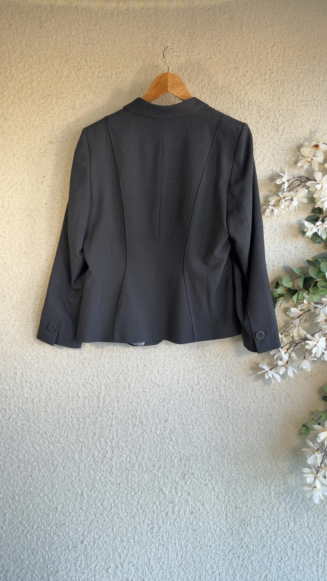 Marks & Spencer Charcoal Grey Tailored Blazer UK 18 Classic Lightweight image 5
