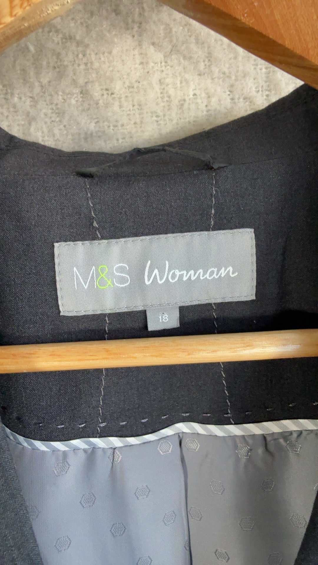 Marks & Spencer Charcoal Grey Tailored Blazer UK 18 Classic Lightweight image 3