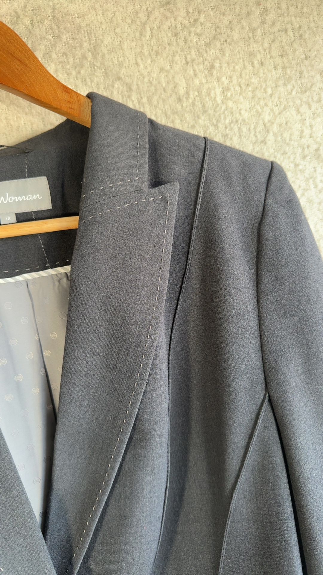 Marks & Spencer Charcoal Grey Tailored Blazer UK 18 Classic Lightweight image 2