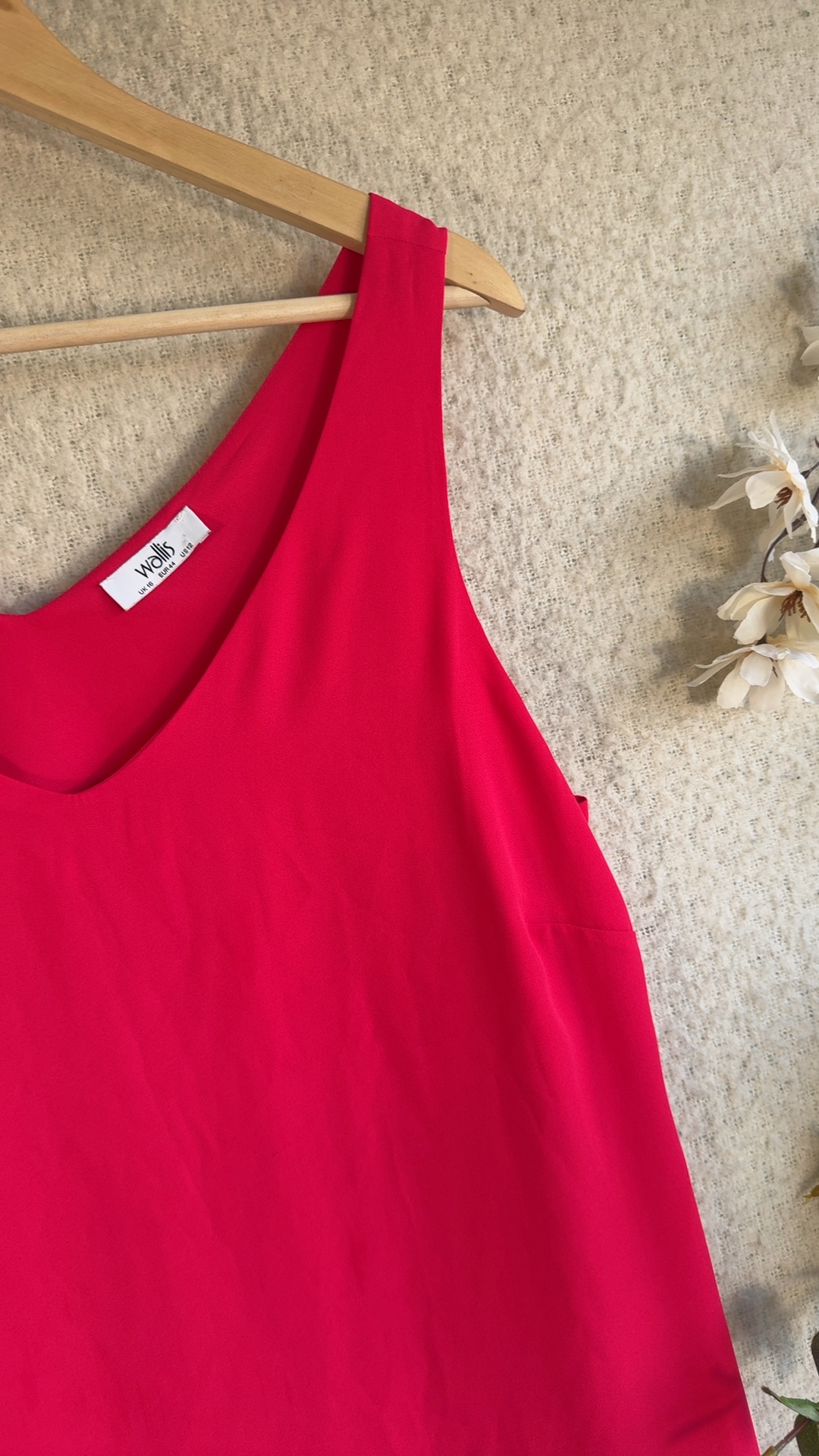 Wallis Pink Sleeveless V Neck Top UK 16 Summer Casual Chic Fit image 4