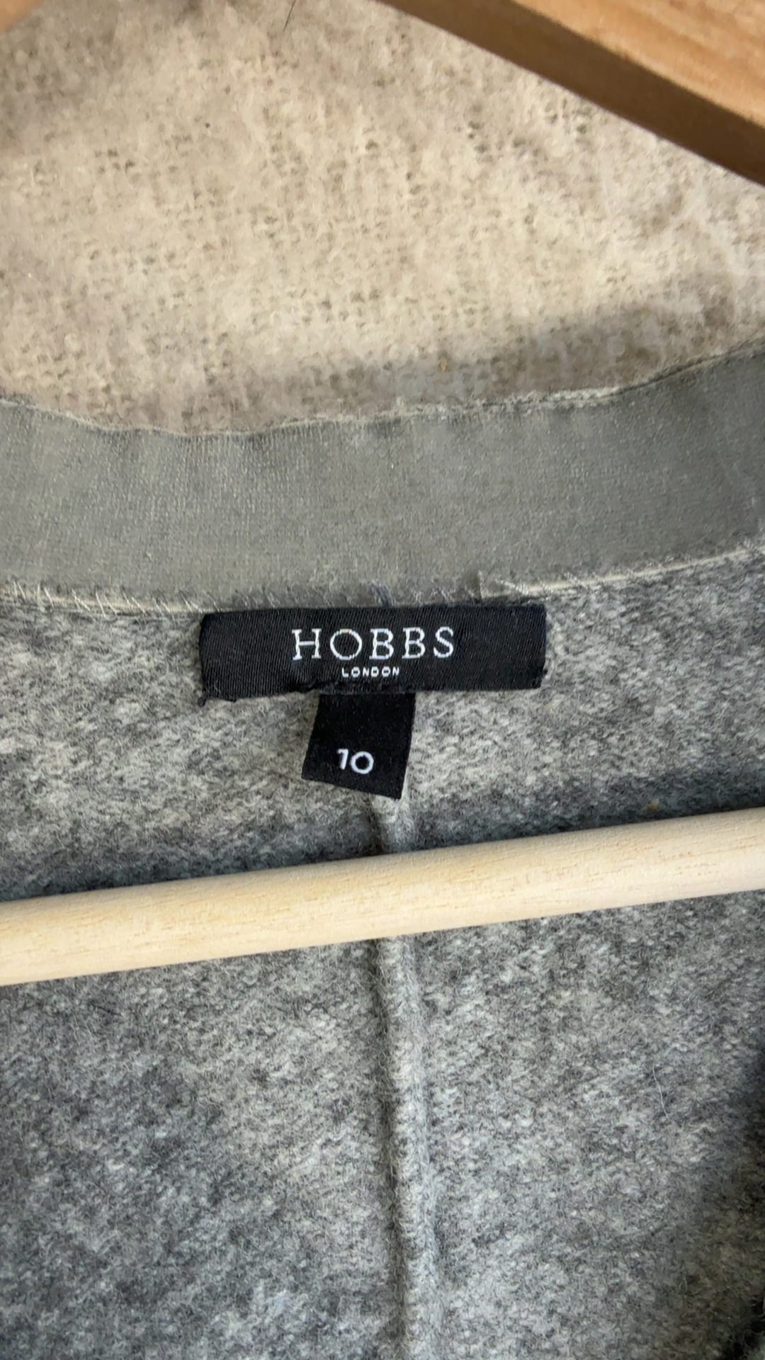 Hobbs Grey Wool Blend Cardigan UK 10 Soft Button-Up Smart Casual Knitwear image 2