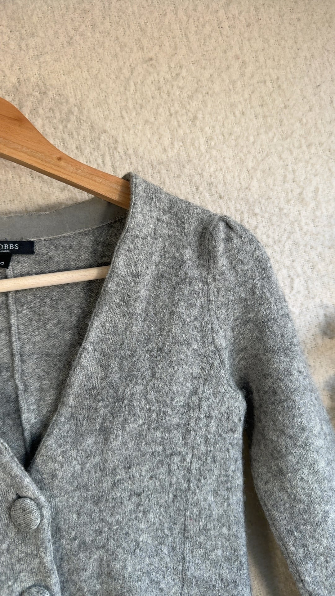Hobbs Grey Wool Blend Cardigan UK 10 Soft Button-Up Smart Casual Knitwear image 3