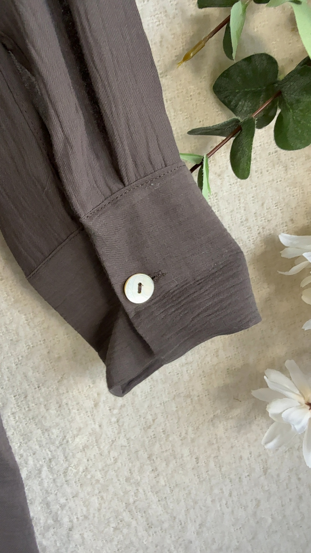 Zara Grey Cotton Tie Waist Shirt Blouse UK Medium Chic Casual Stylish image 6