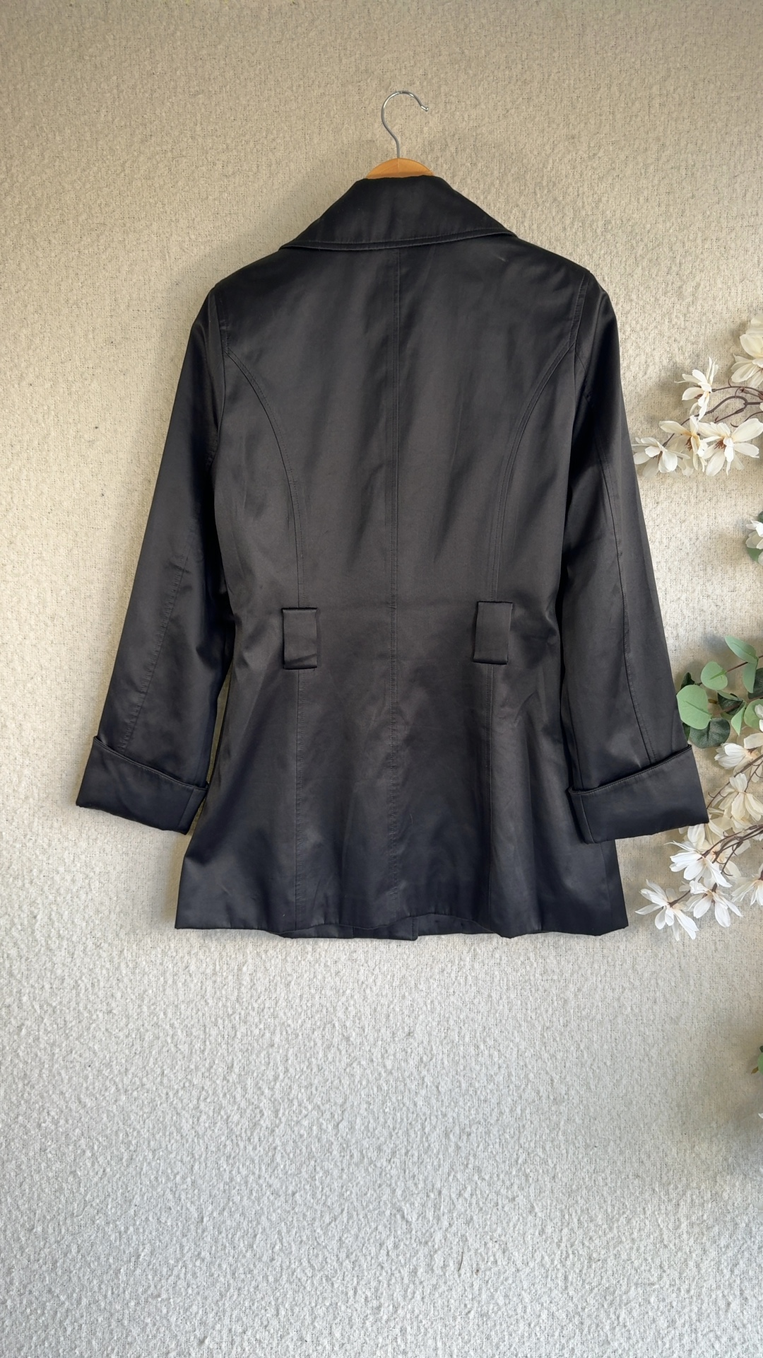 Weatherproof Black Double Breasted Trench Coat Small Classic Stylish image 5