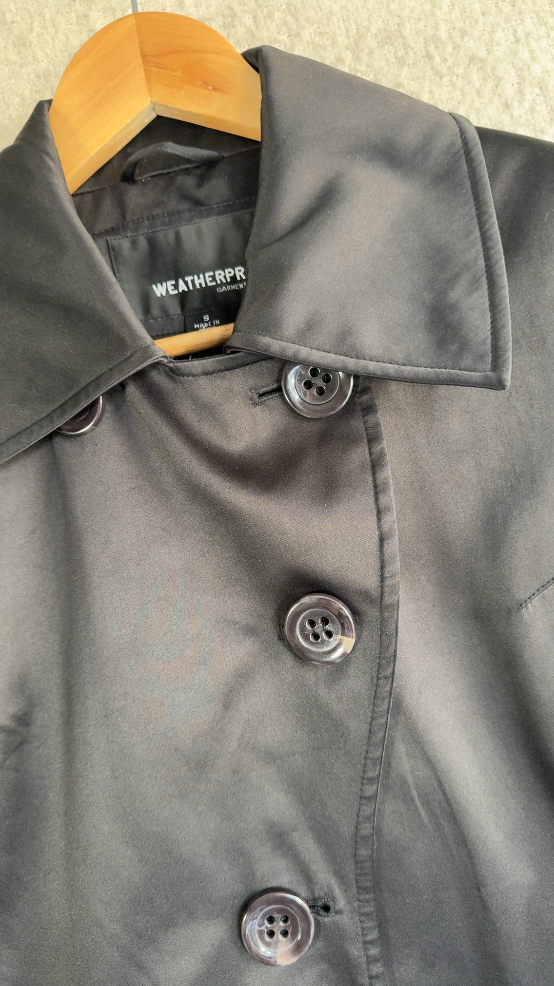 Weatherproof Black Double Breasted Trench Coat Small Classic Stylish image 2