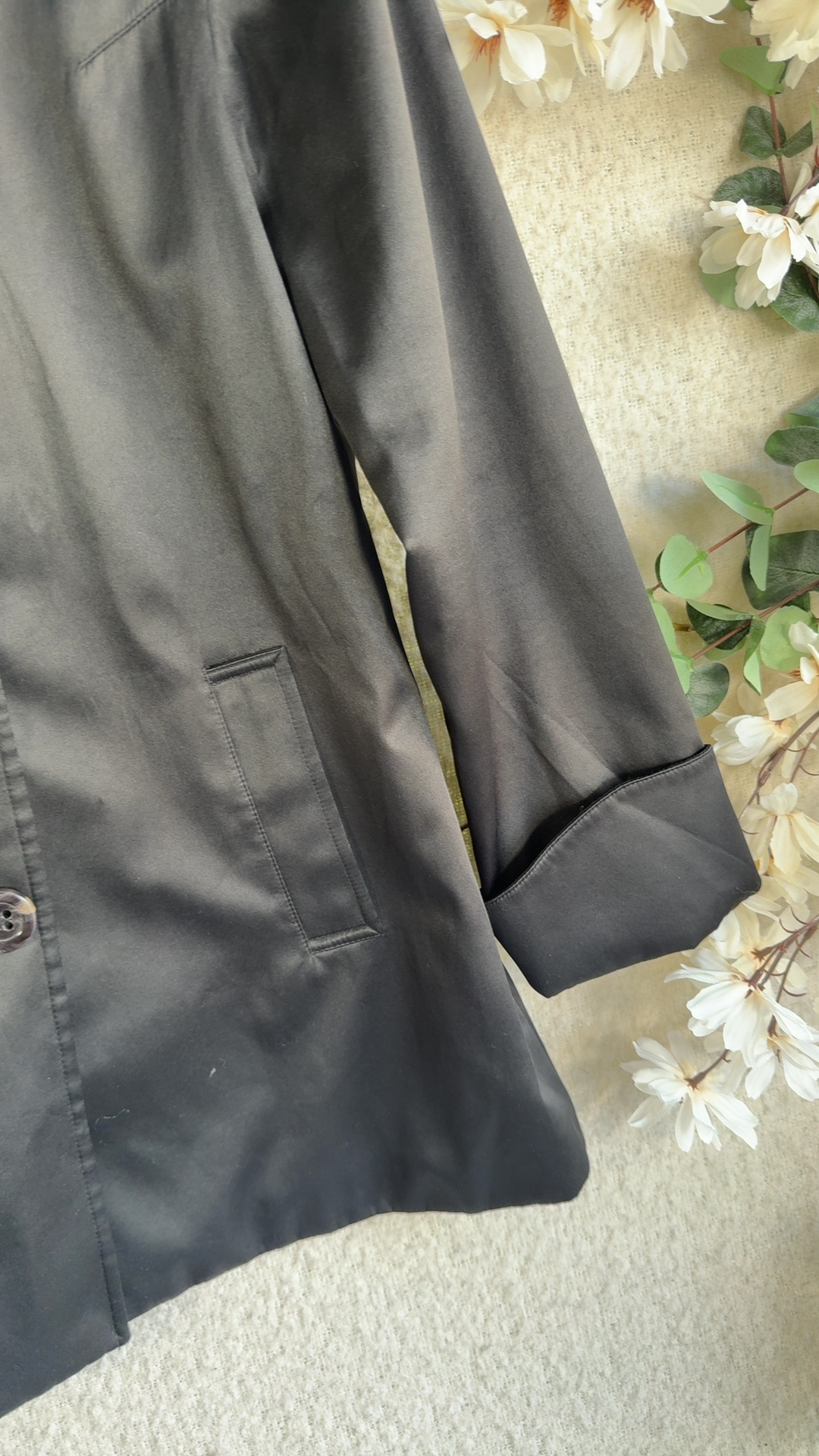 Weatherproof Black Double Breasted Trench Coat Small Classic Stylish image 4