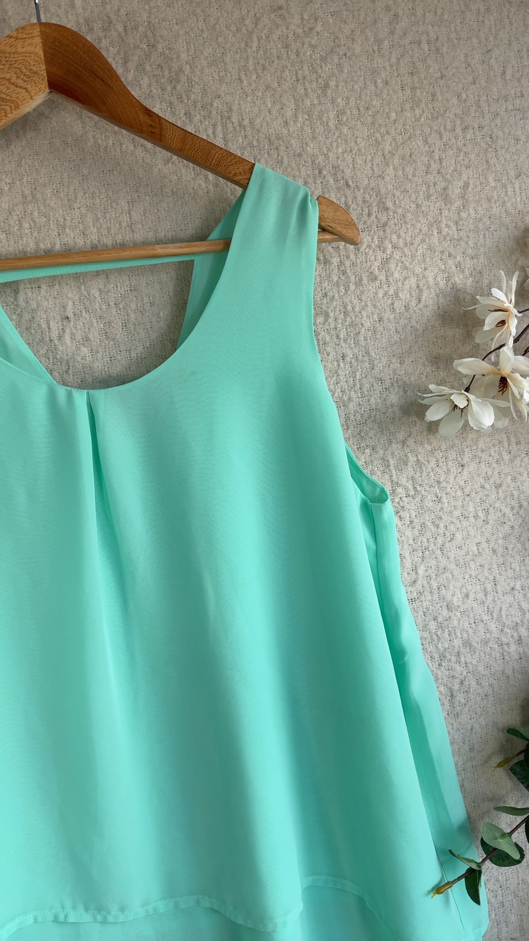 Encuentro Mint Green Sleeveless Layered Top UK 16 Lightweight Summer image 4