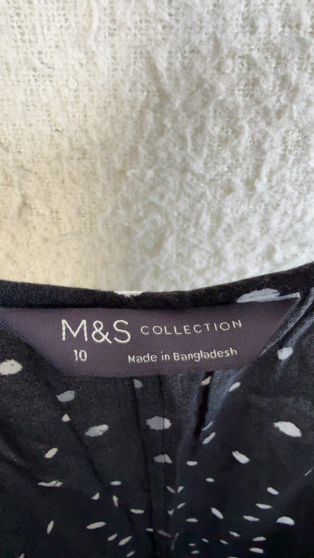 M&S Black & White Spotted Slip Dress UK 10 Viscose Lightweight Summer image 2