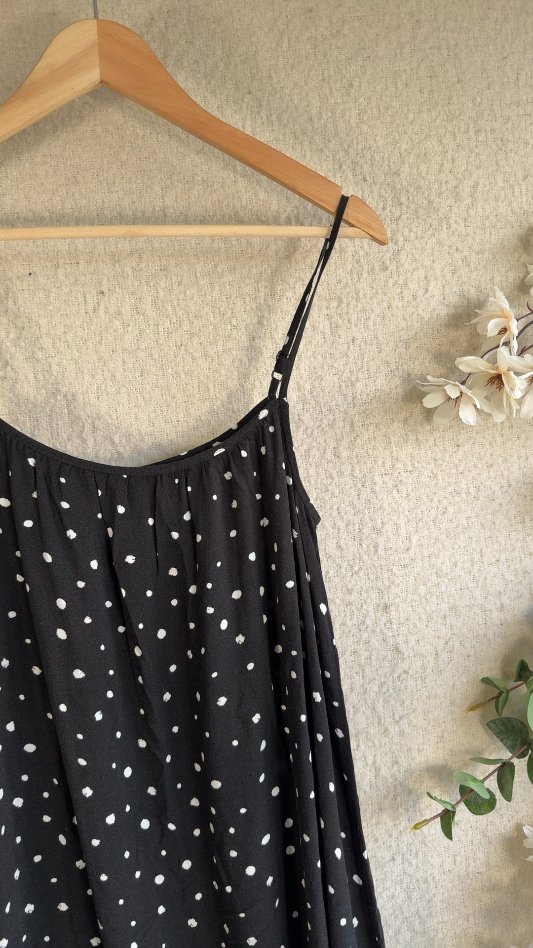 M&S Black & White Spotted Slip Dress UK 10 Viscose Lightweight Summer image 3