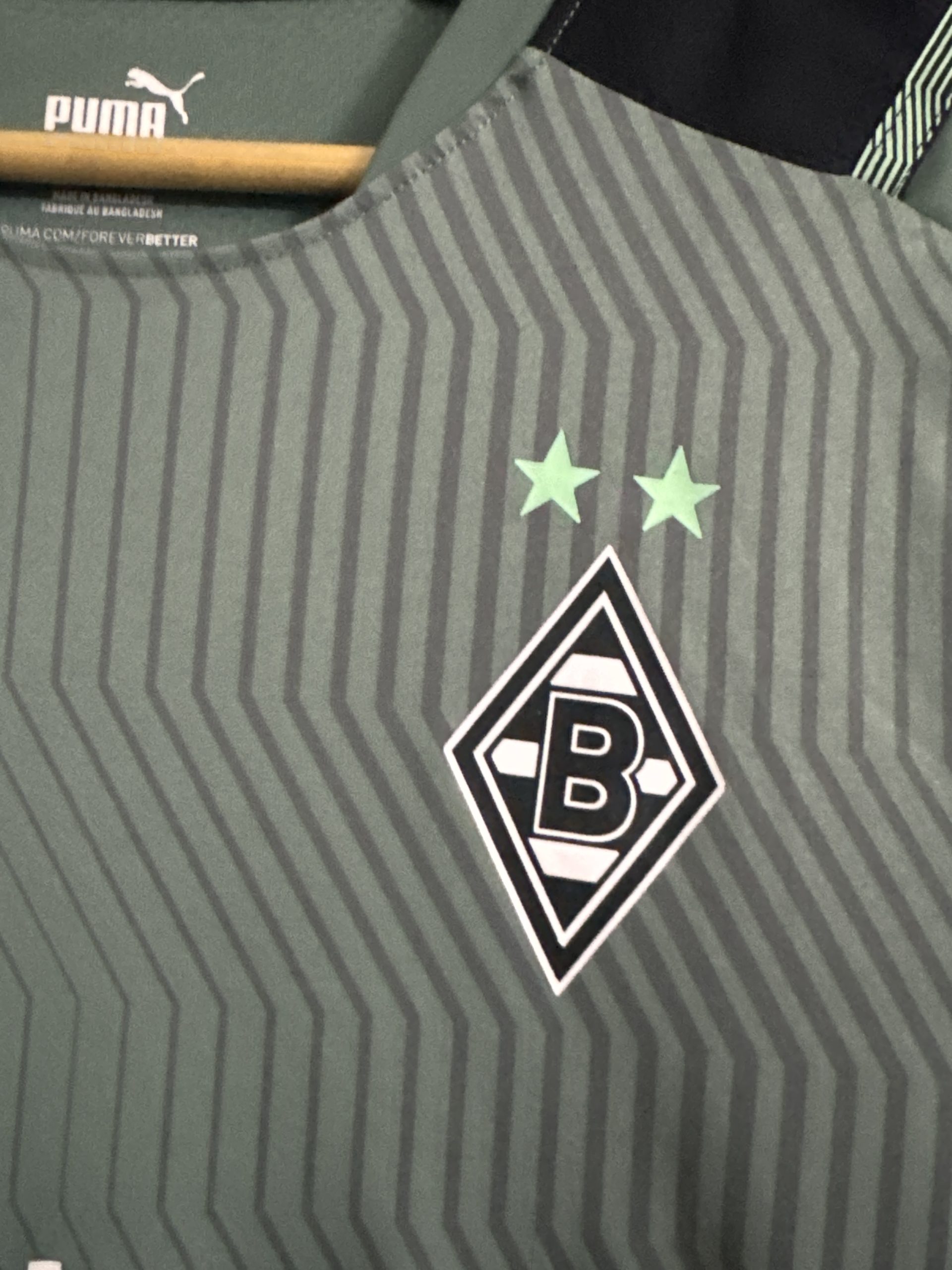 Puma Green & Black Borussia Mönchengladbach Football Jersey S 2942 image 5