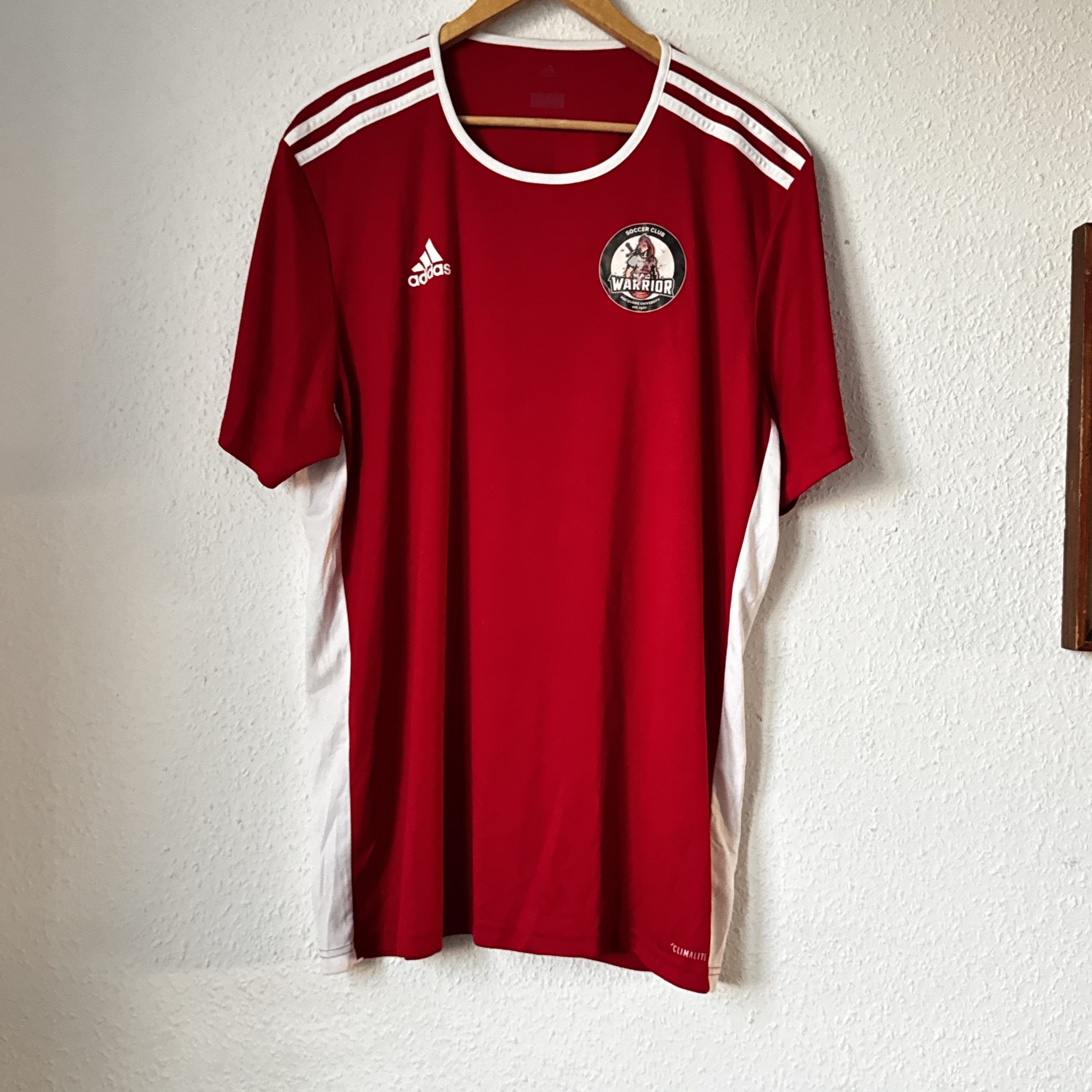 Adidas Red & White Soccer Club Warrior Jersey 2XL 2005 image 2