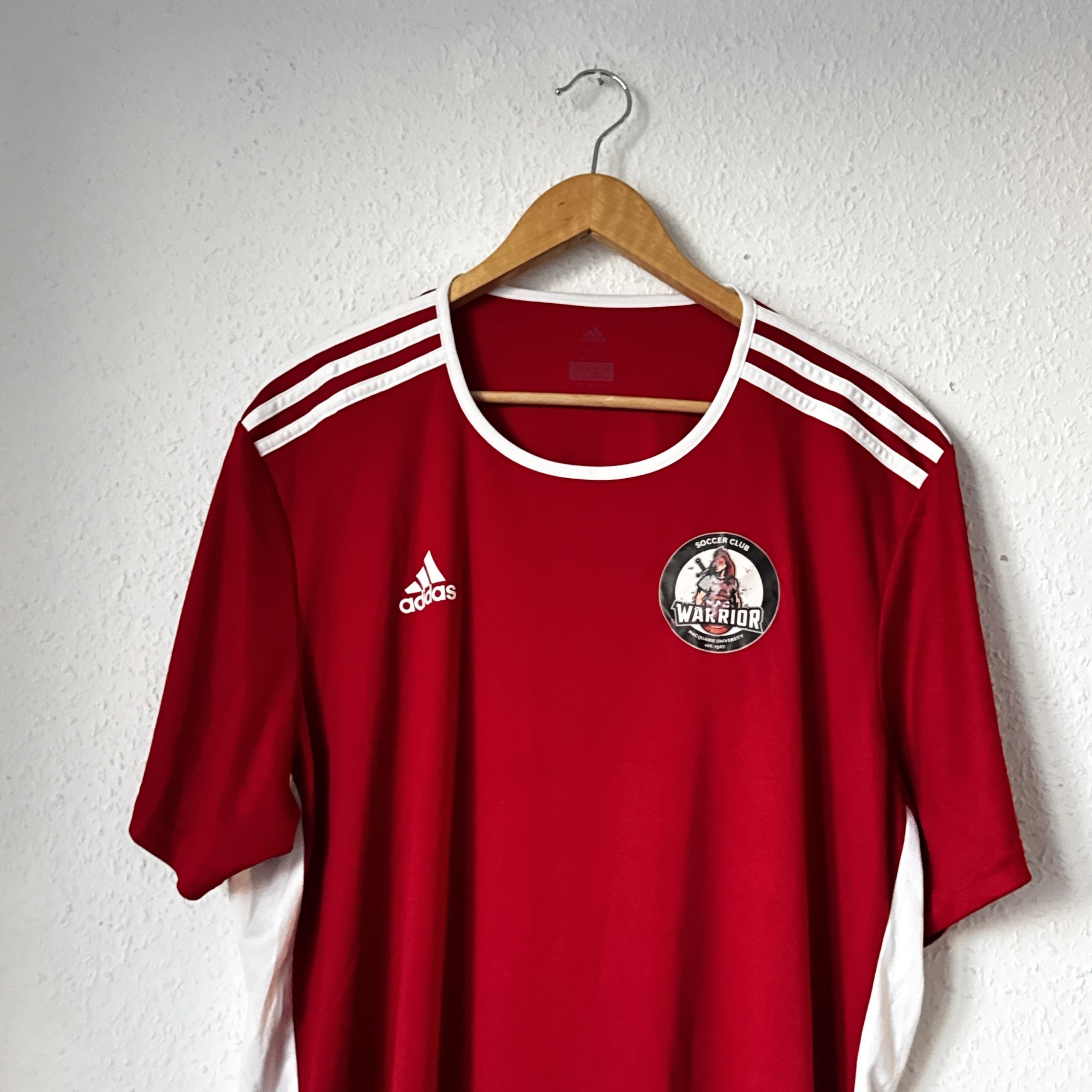 Adidas Red & White Soccer Club Warrior Jersey 2XL 2005 image 3