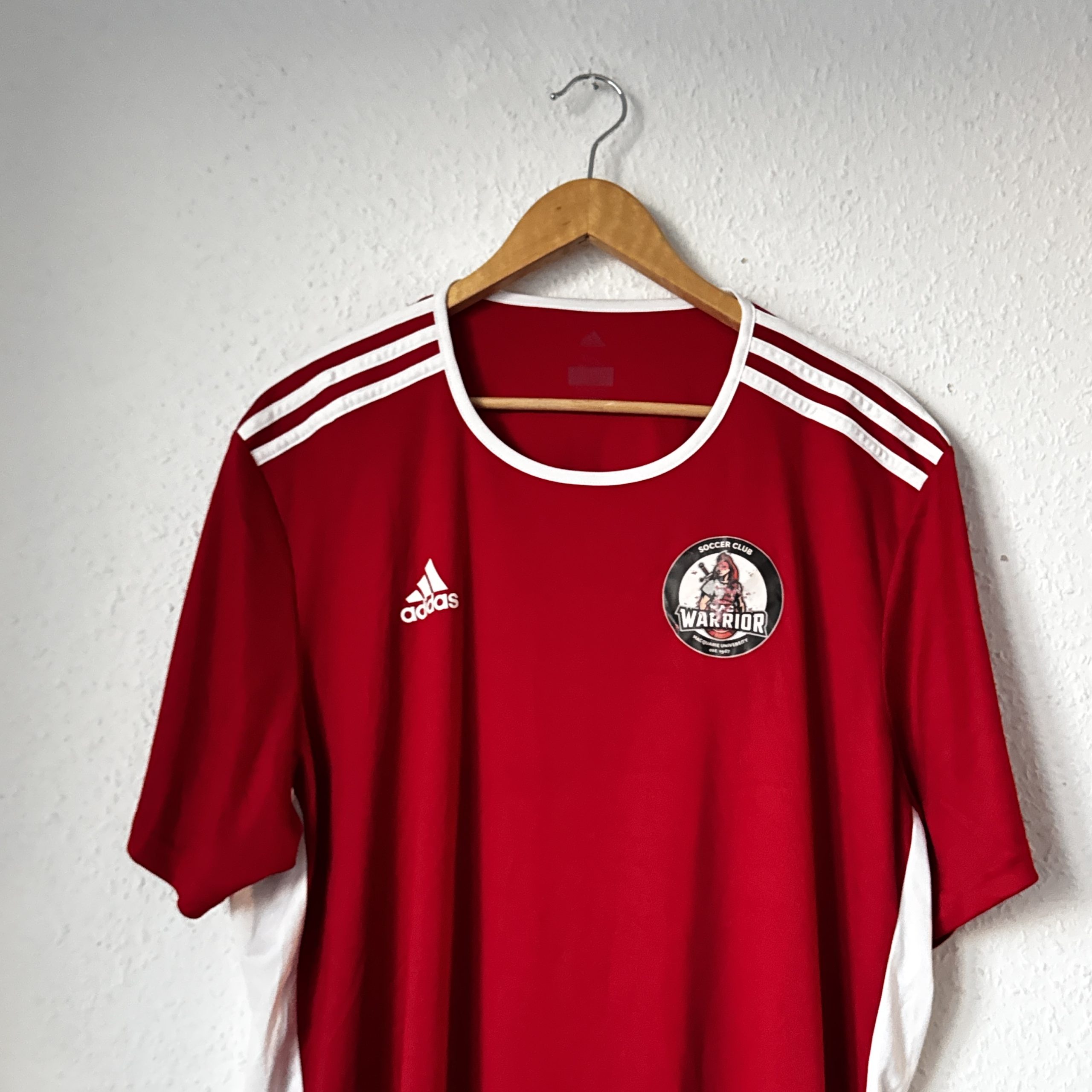 Adidas Red & White Soccer Club Warrior Jersey 2XL 2005 image 4