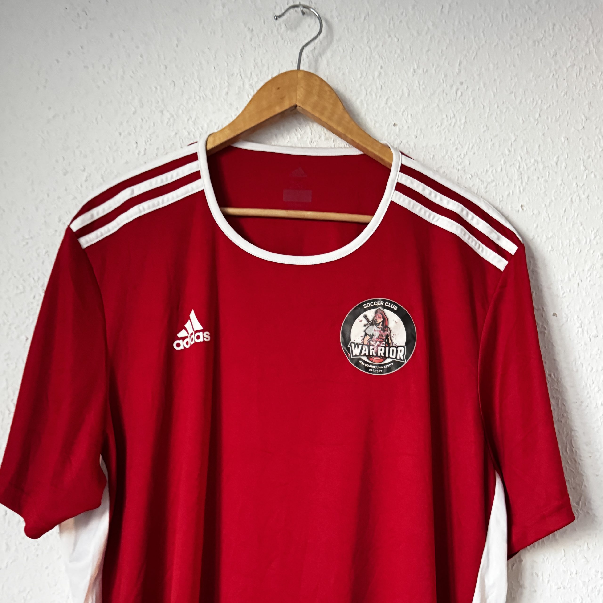 Adidas Red & White Soccer Club Warrior Jersey 2XL 2005 image 7