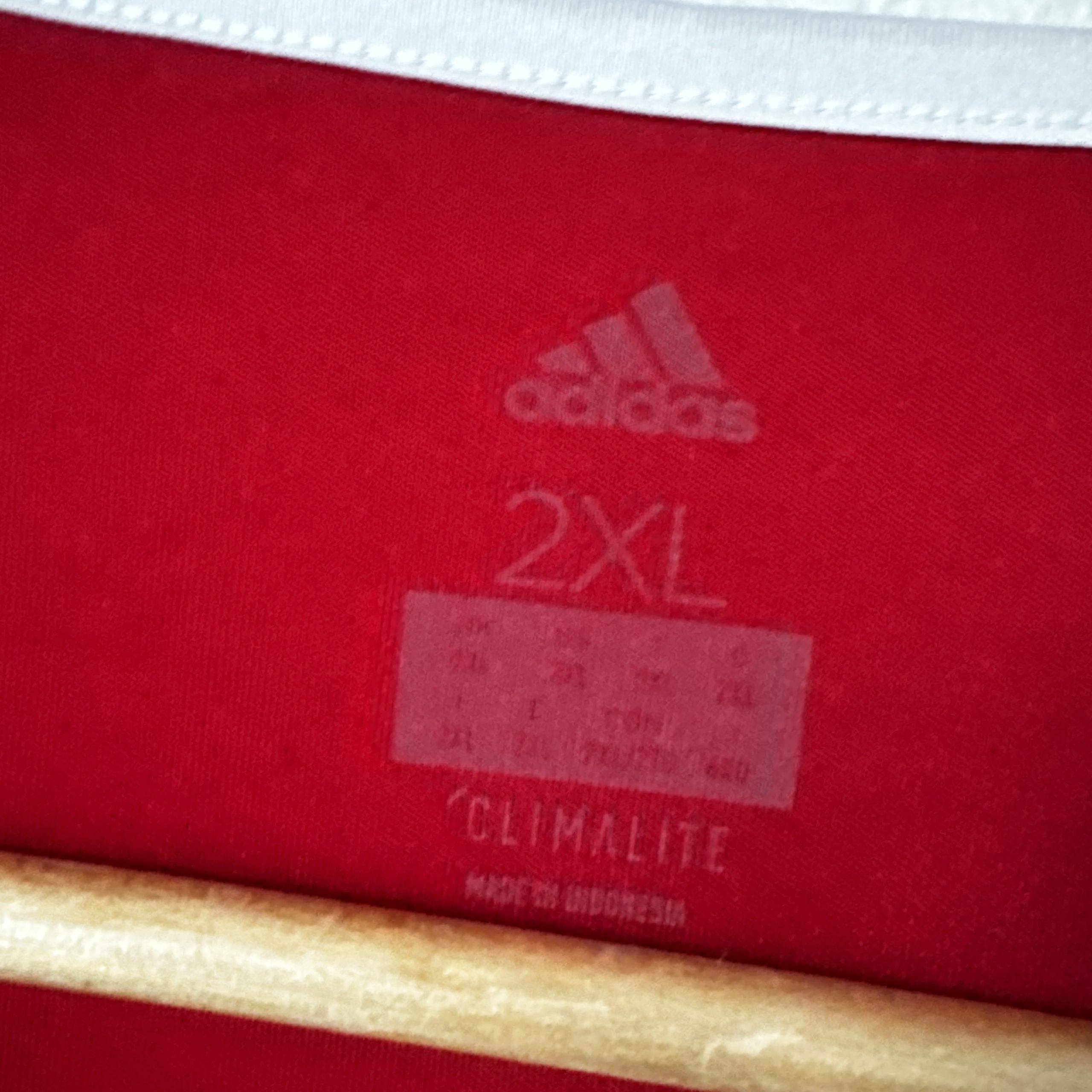 Adidas Red & White Soccer Club Warrior Jersey 2XL 2005 image 10