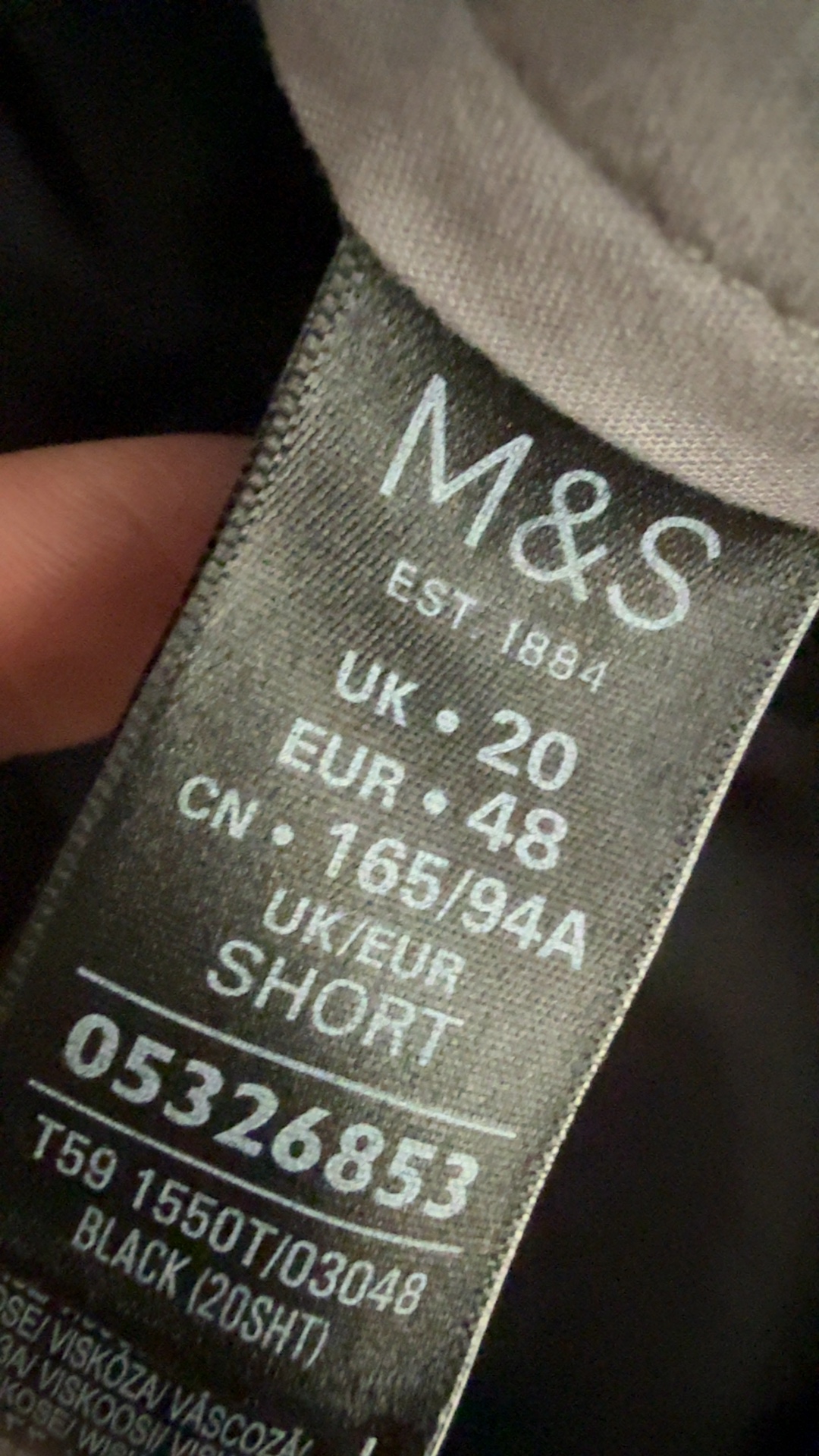M&S Black Tailored Trousers UK 20 Short Classic Workwear Smart image 7