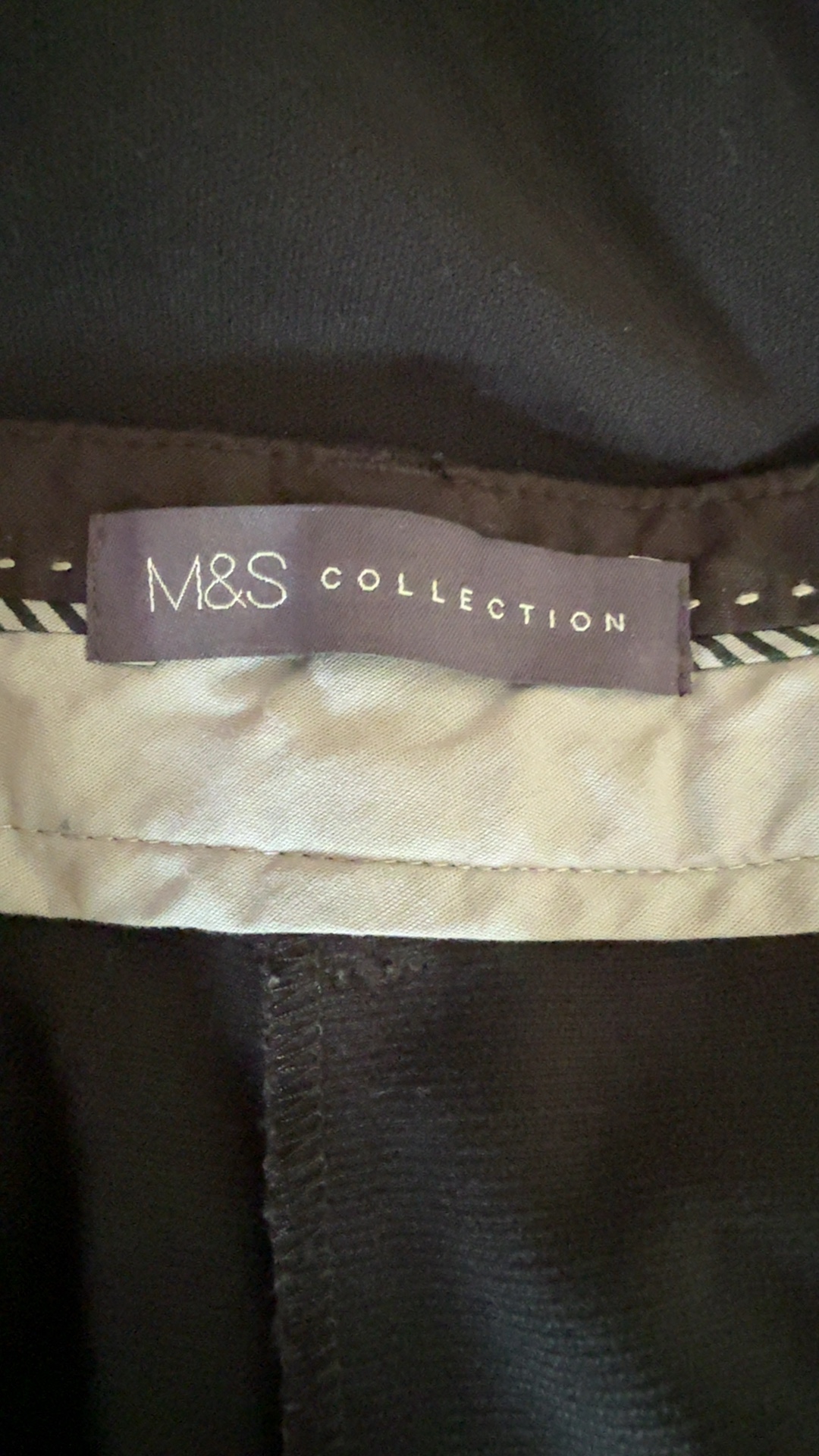 M&S Black Tailored Trousers UK 20 Short Classic Workwear Smart image 2