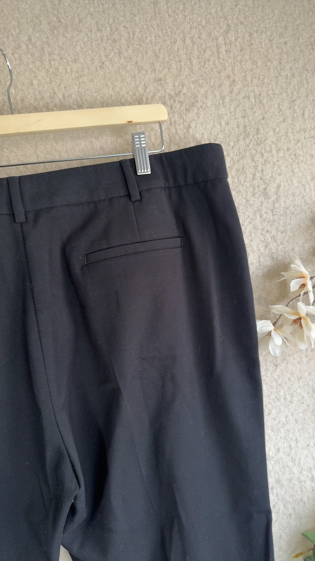 M&S Black Tailored Trousers UK 20 Short Classic Workwear Smart image 5