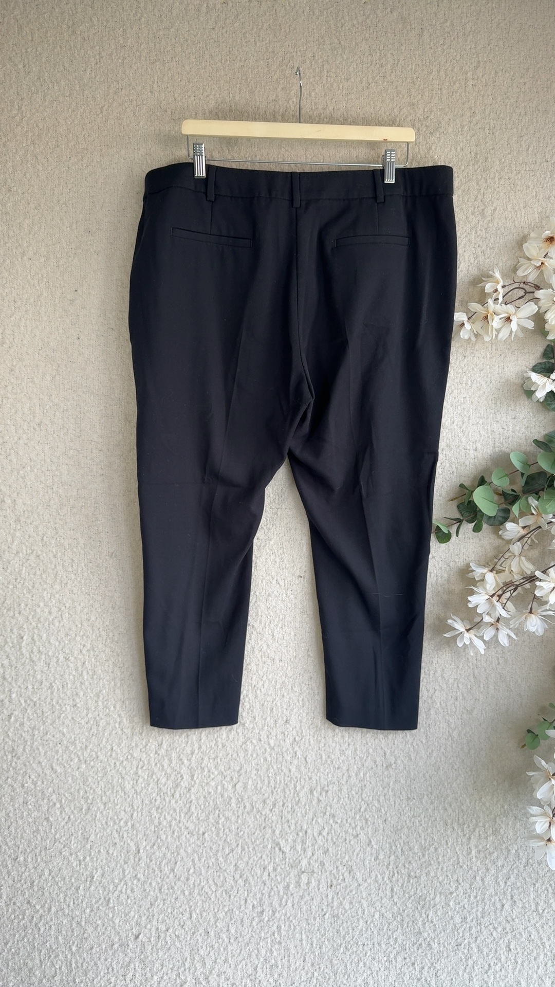 M&S Black Tailored Trousers UK 20 Short Classic Workwear Smart image 4