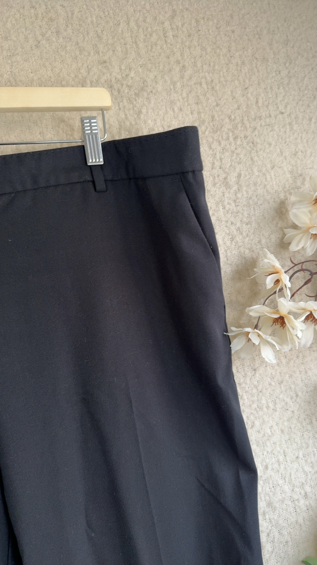 M&S Black Tailored Trousers UK 20 Short Classic Workwear Smart image 3