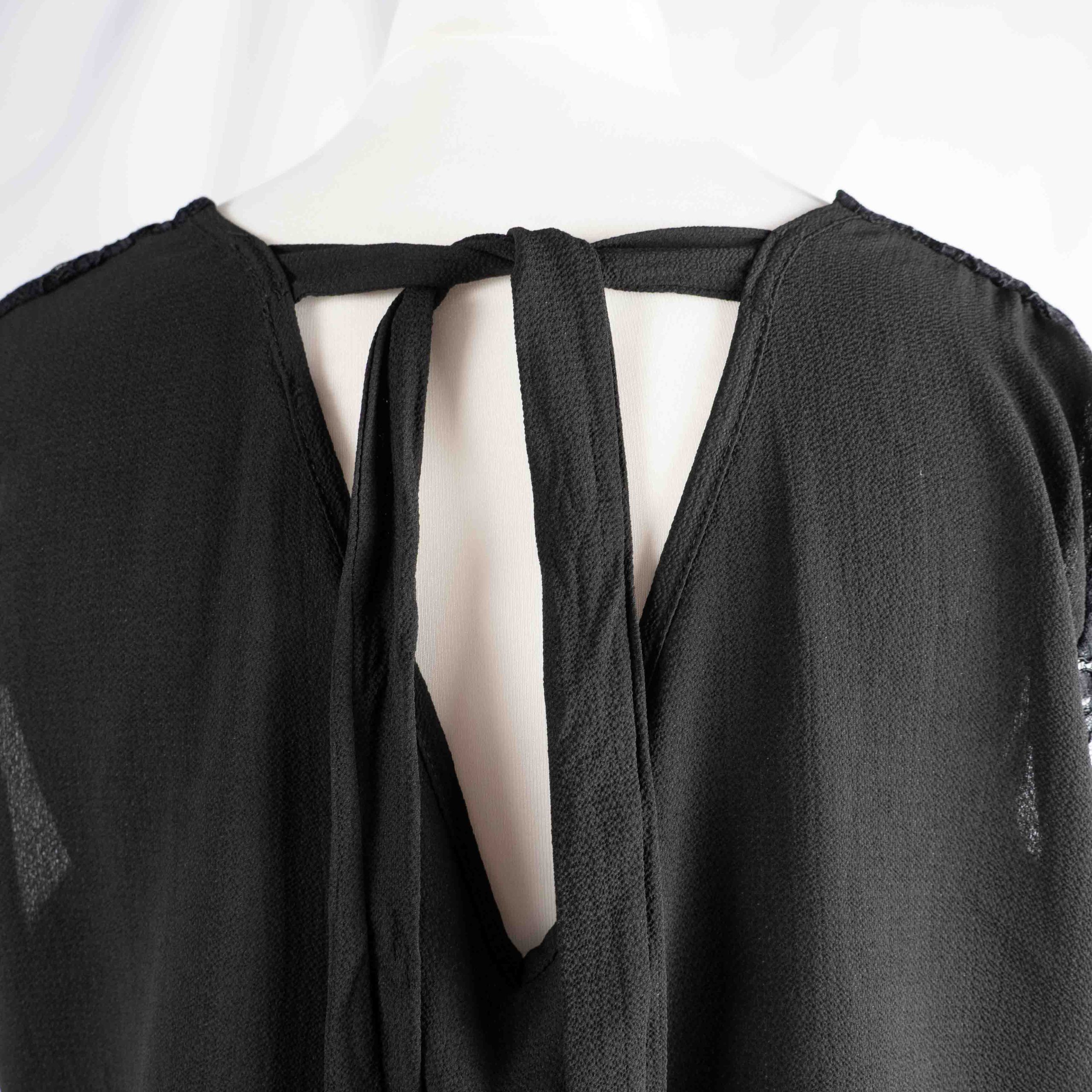 Kaleidoscope Black Lace Sleeve V Neck Top Size 20 Pre-Owned image 5