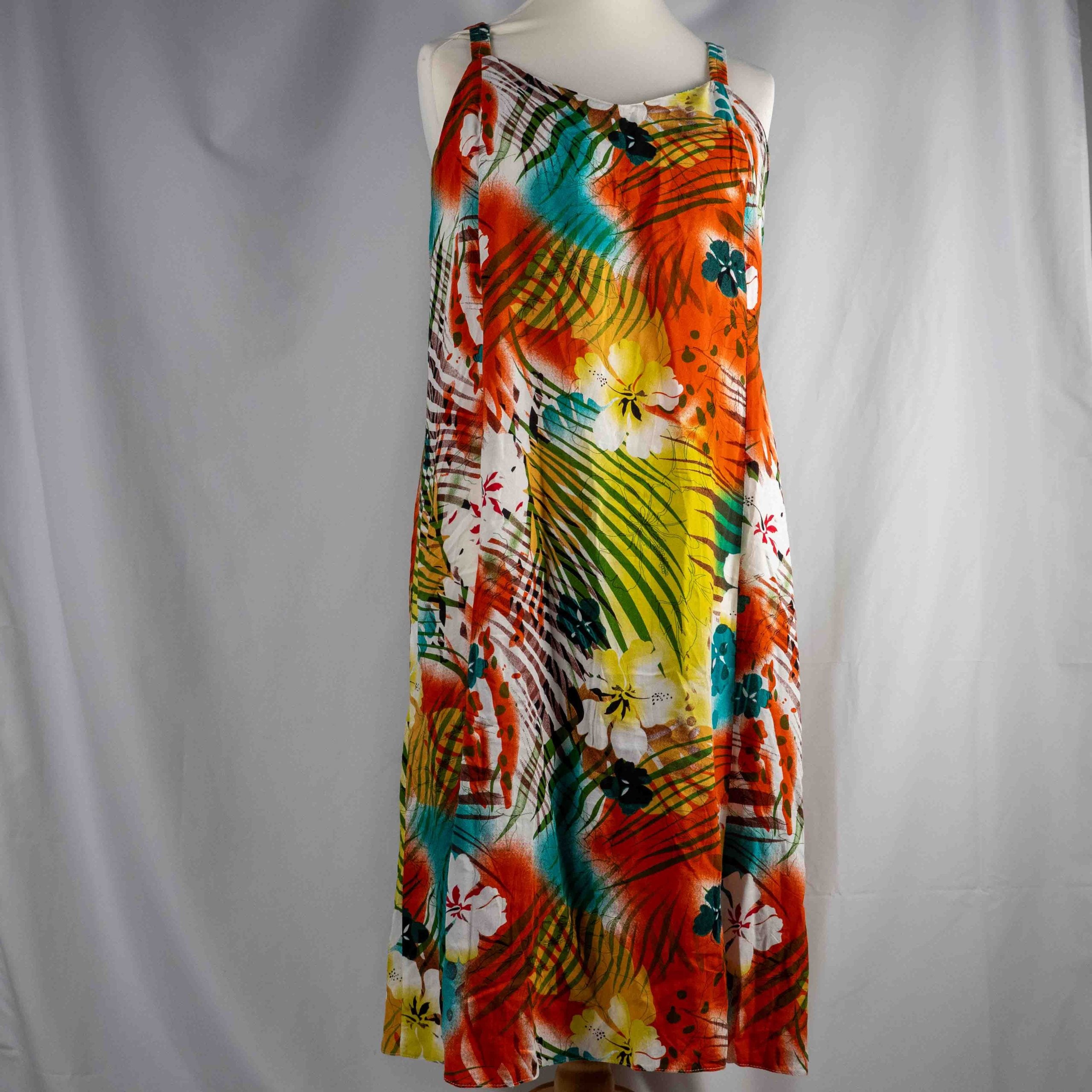 Feminine Summer Dress Tropical Print Size 18 Pre-Owned
