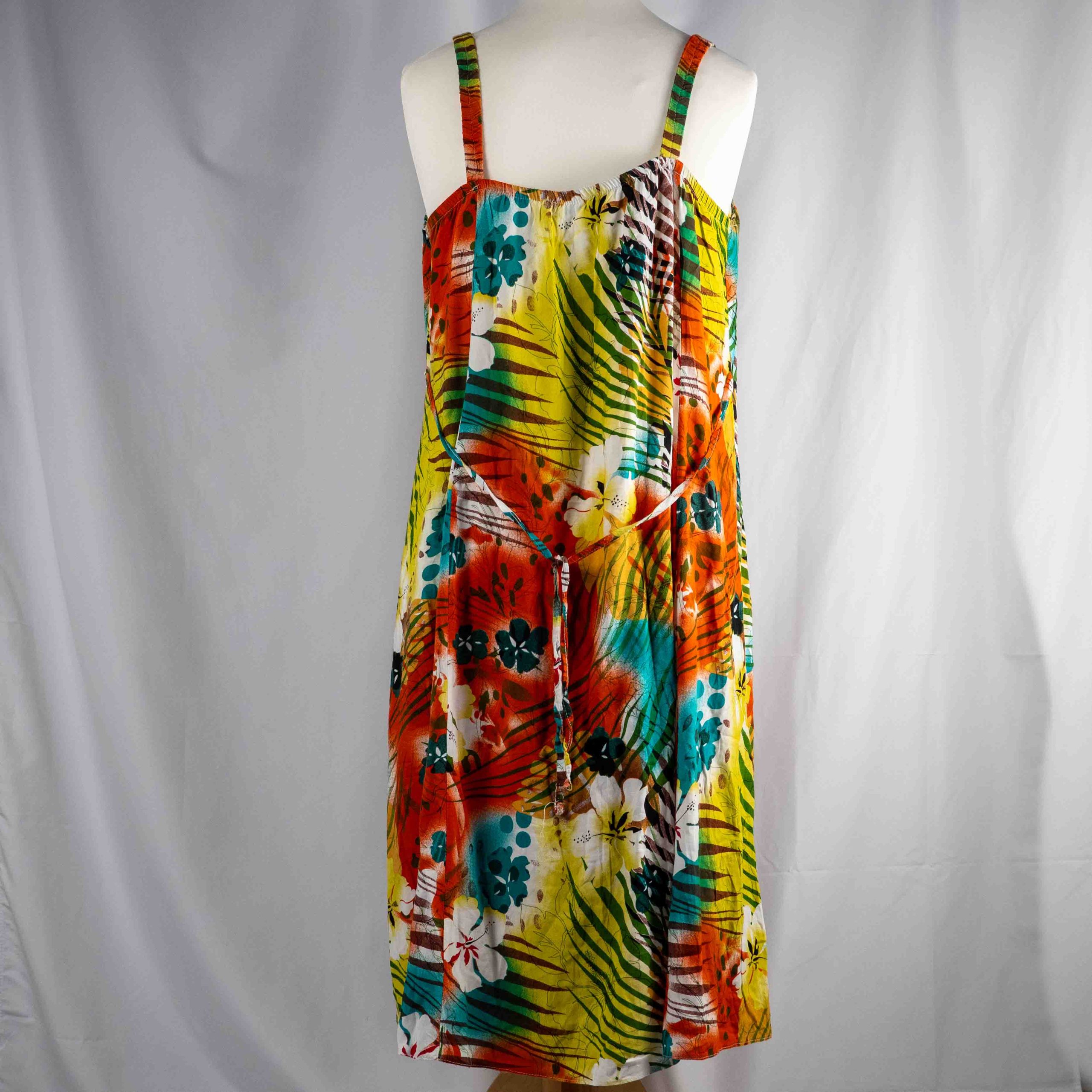 Feminine Summer Dress Tropical Print Size 18 Pre-Owned image 4