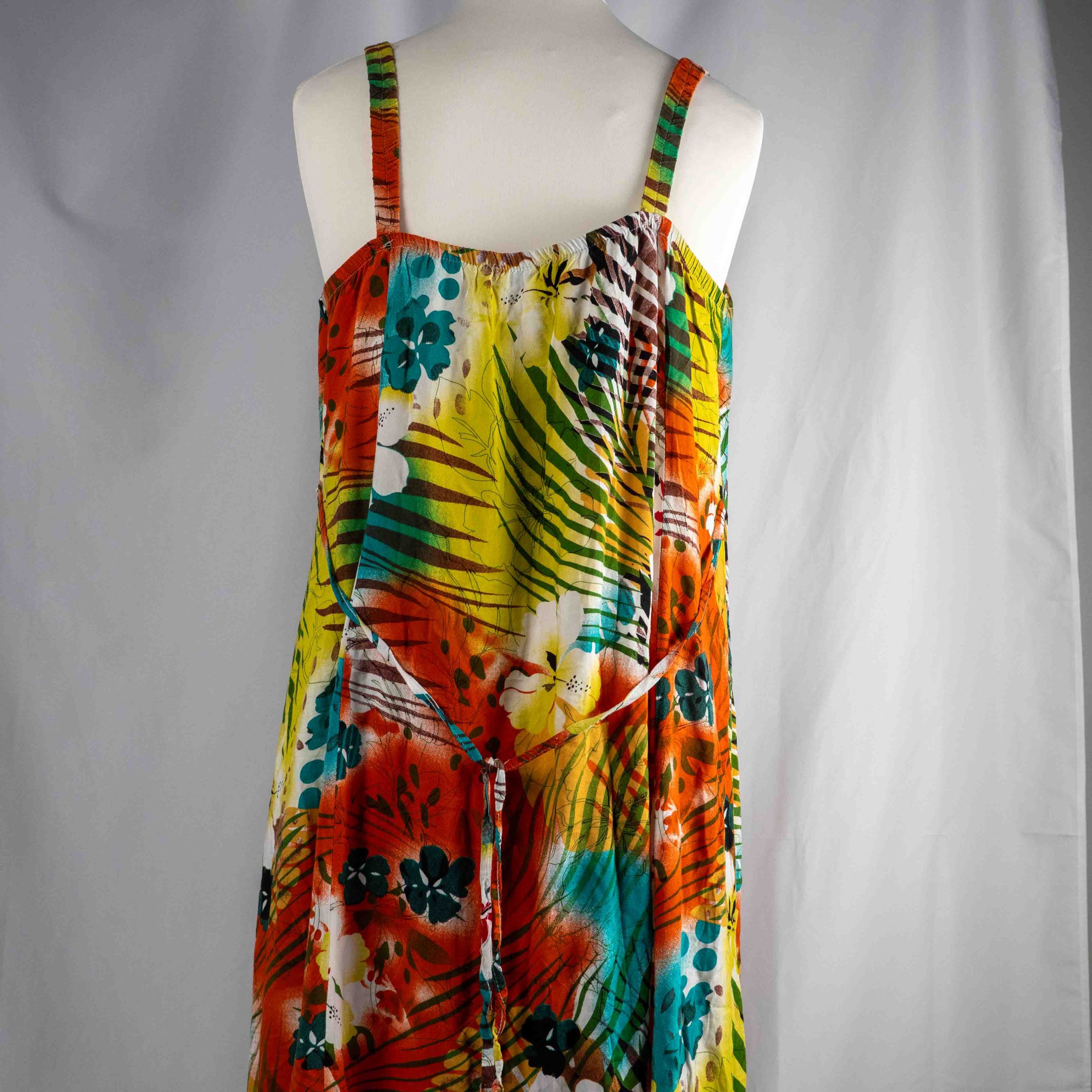 Feminine Summer Dress Tropical Print Size 18 Pre-Owned image 5