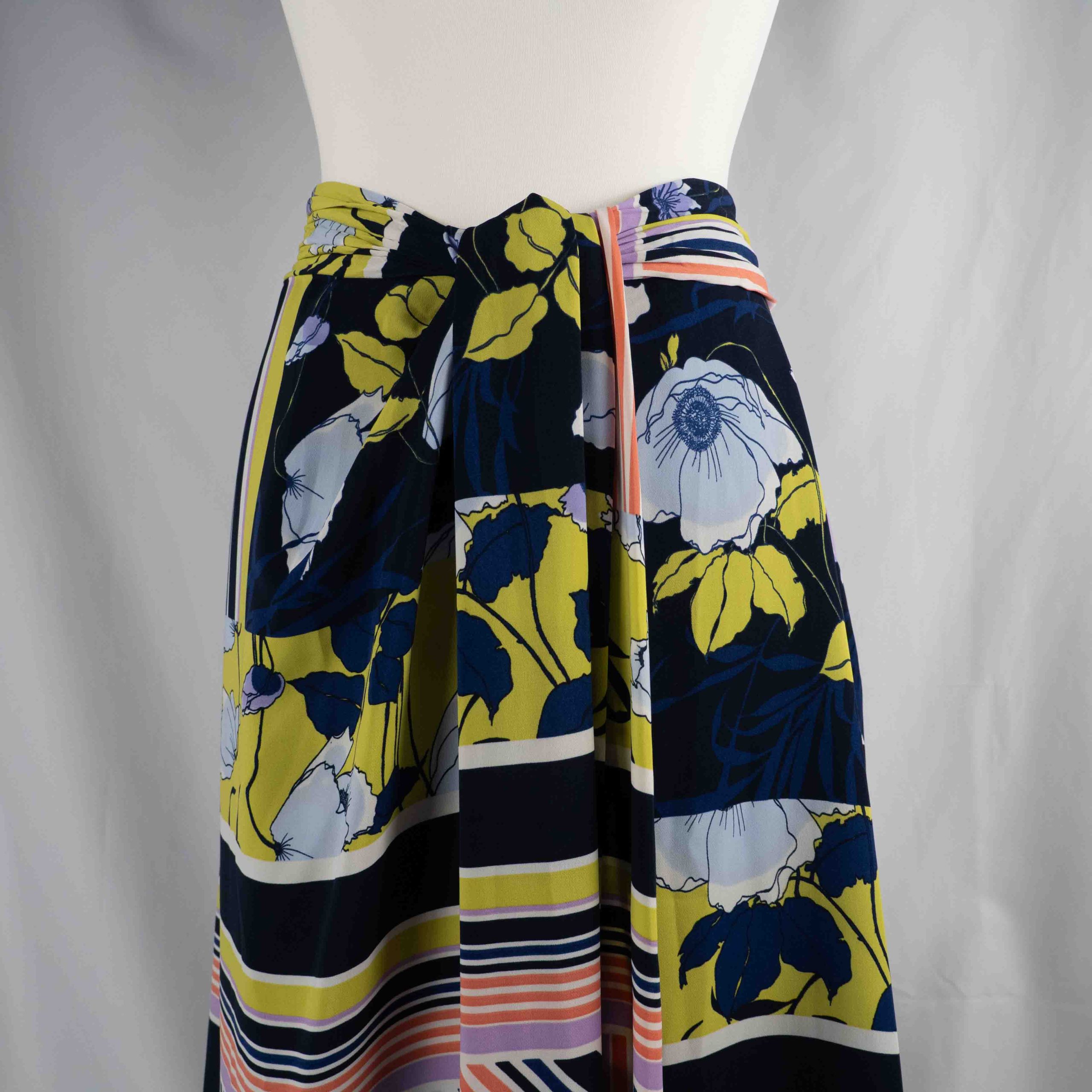Next Midi Skirt Navy Floral UK 20 Pre-Owned image 2
