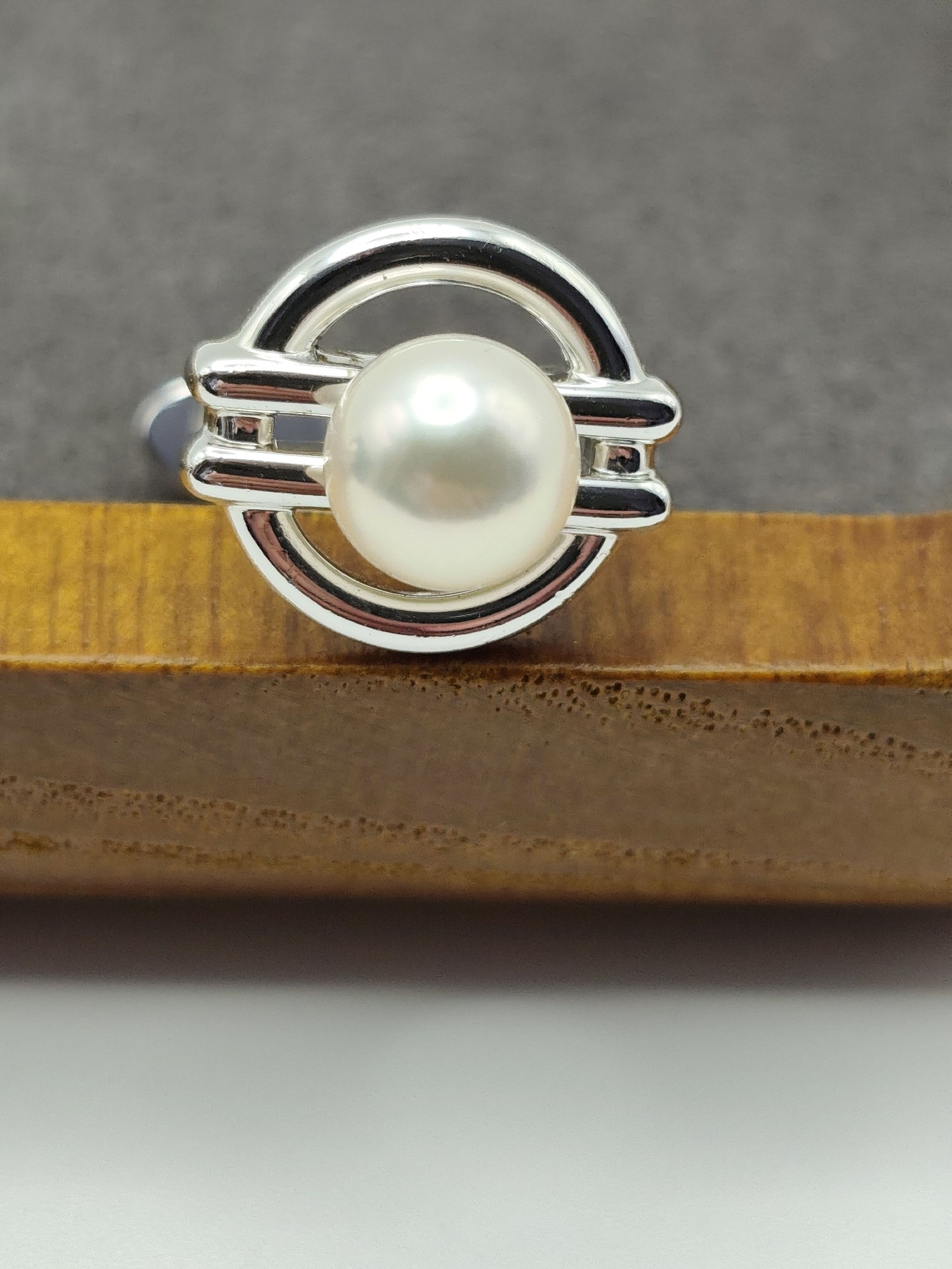 Mikimoto Pearl & Silver Tone Round Cufflinks Other Circular Design image 4