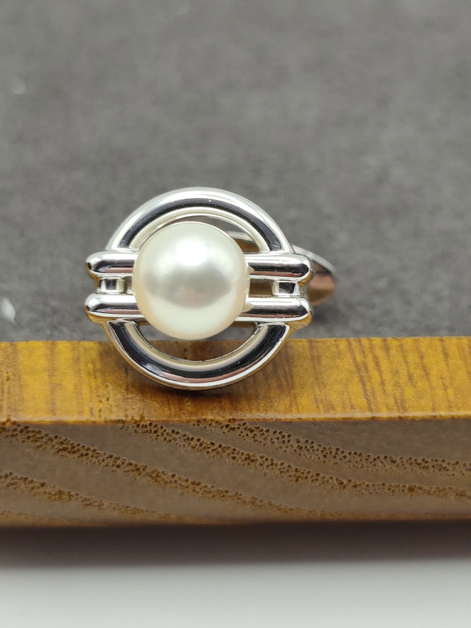 Mikimoto Pearl & Silver Tone Round Cufflinks Other Circular Design image 5