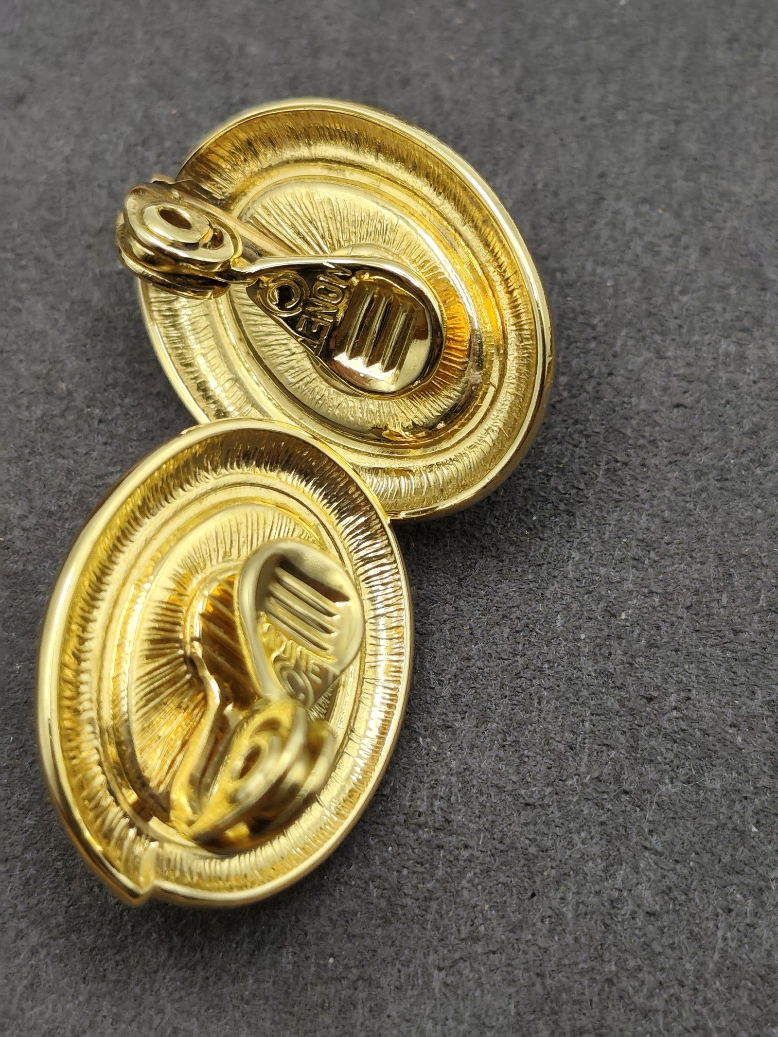 Monet Gold & White Oval Clip On Earrings Women image 5