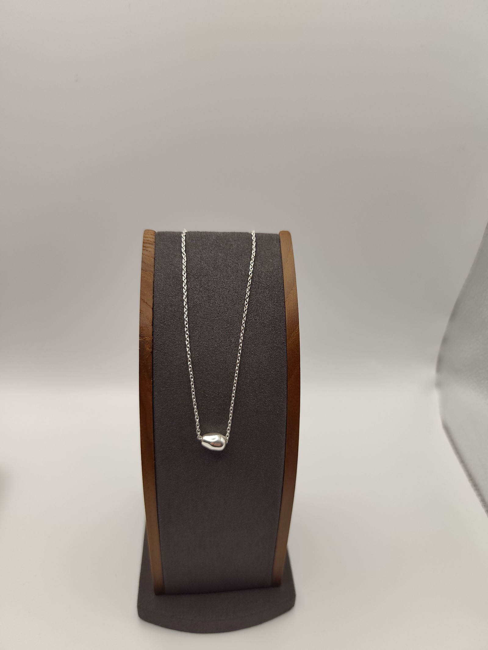 Monet Silver Tone Small Drop Pendant Necklace 16in image 2