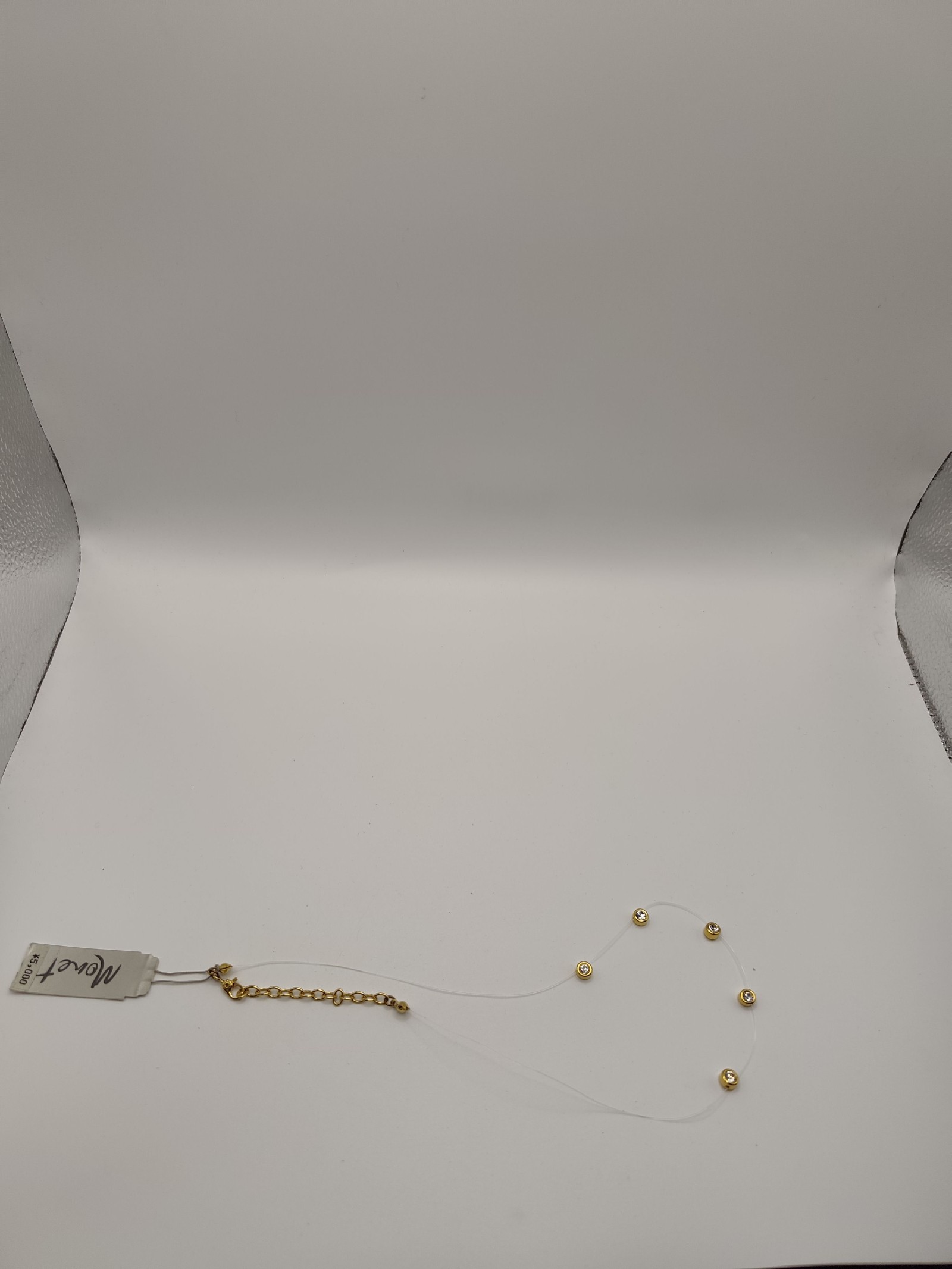 Monet Gold Tone Necklace with Clear Stones Other image 2