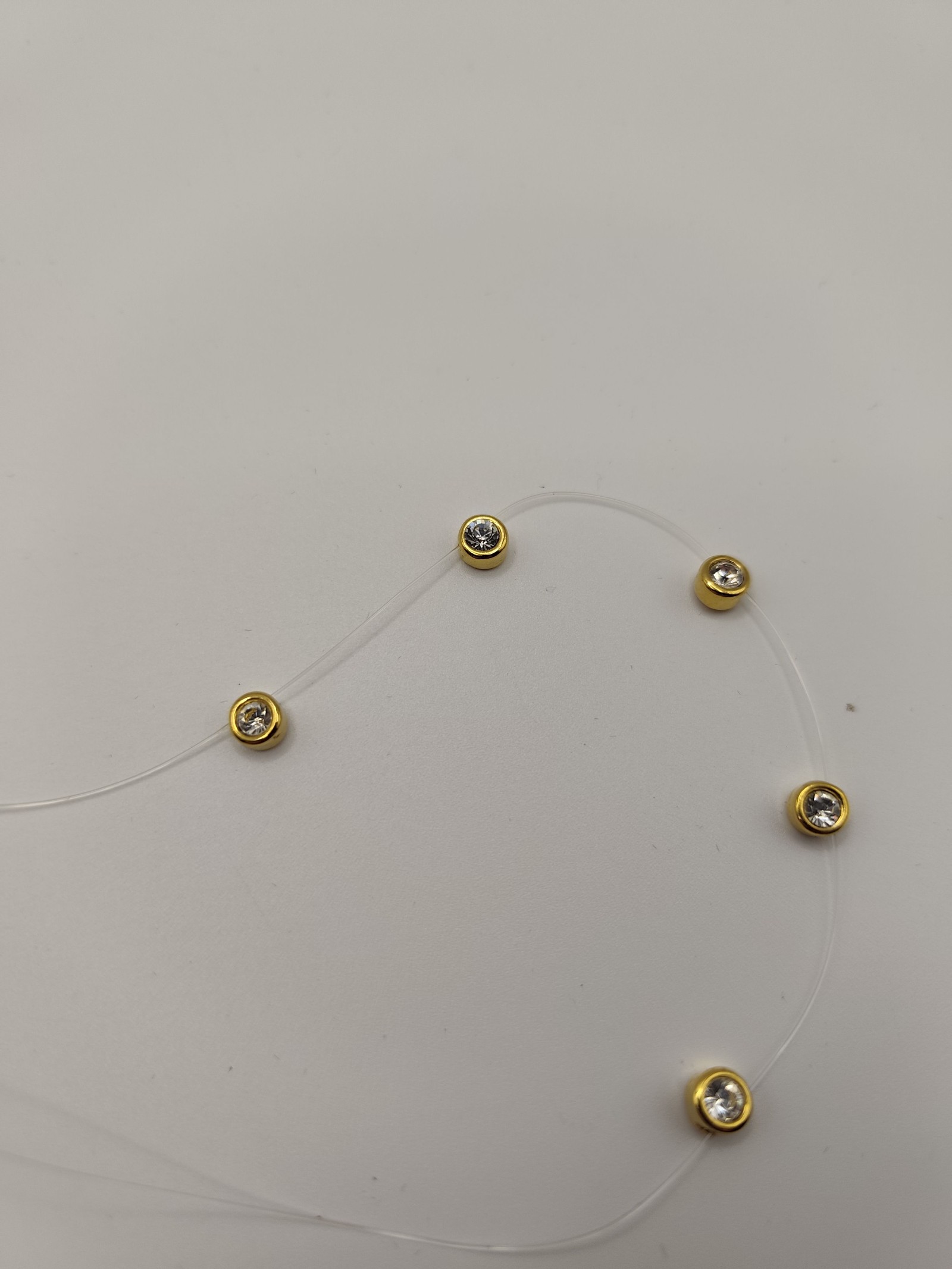 Monet Gold Tone Necklace with Clear Stones Other image 3
