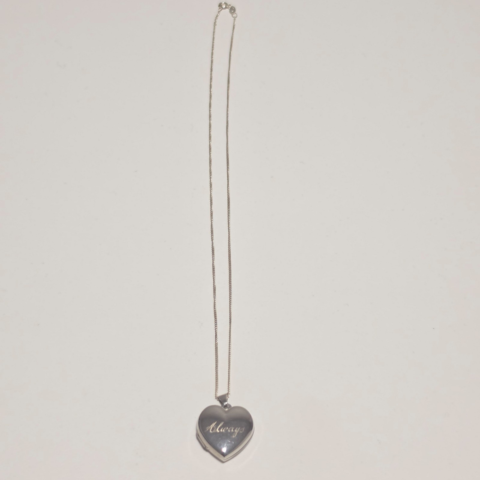 925 sterling Silver Heart Locket Necklace . B3 image 2