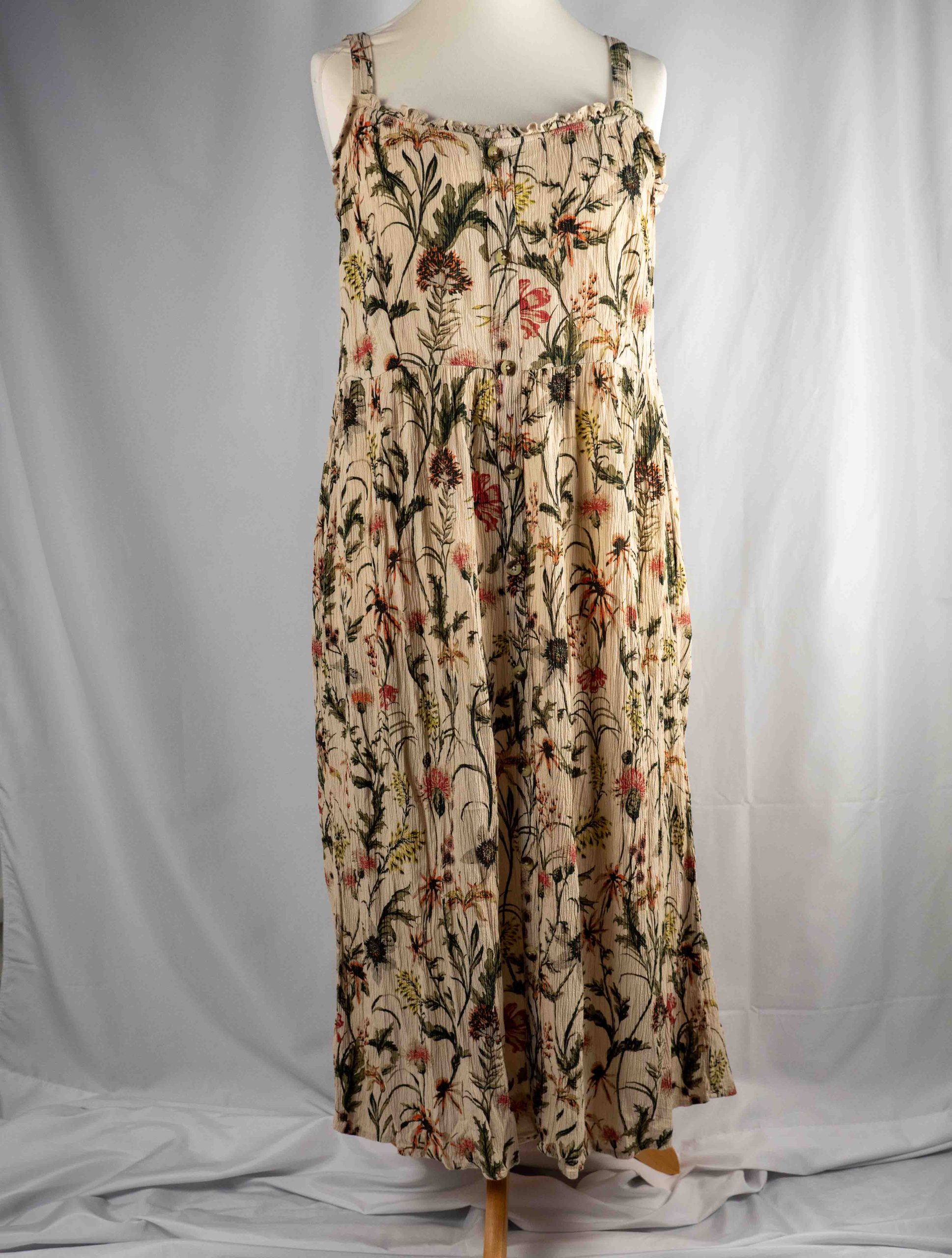 Roman Maxi Dress Beige Floral Sleeveless 18 Pre-Owned image 2