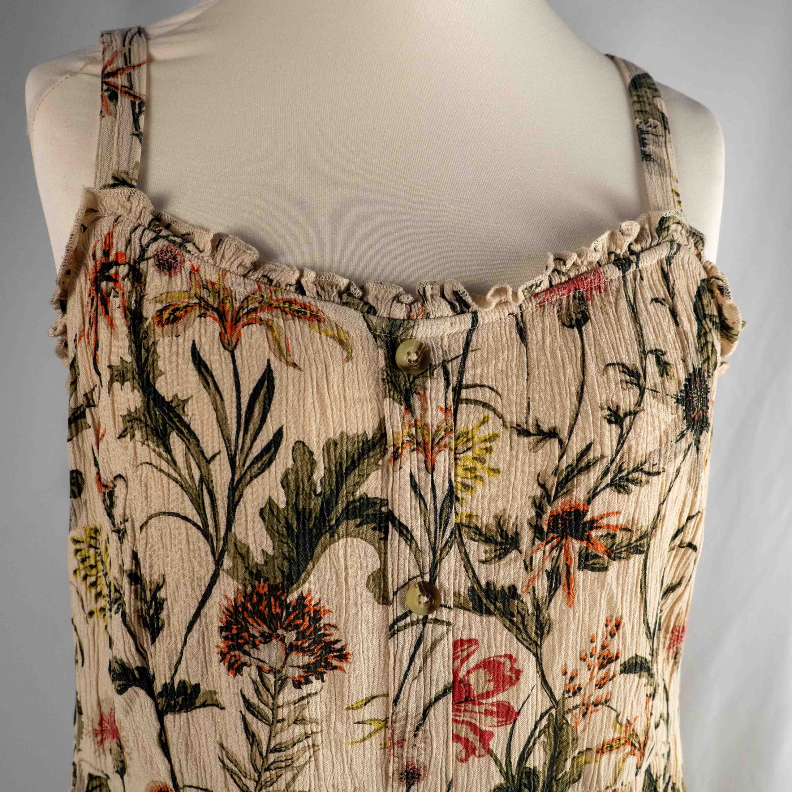 Roman Maxi Dress Beige Floral Sleeveless 18 Pre-Owned image 3