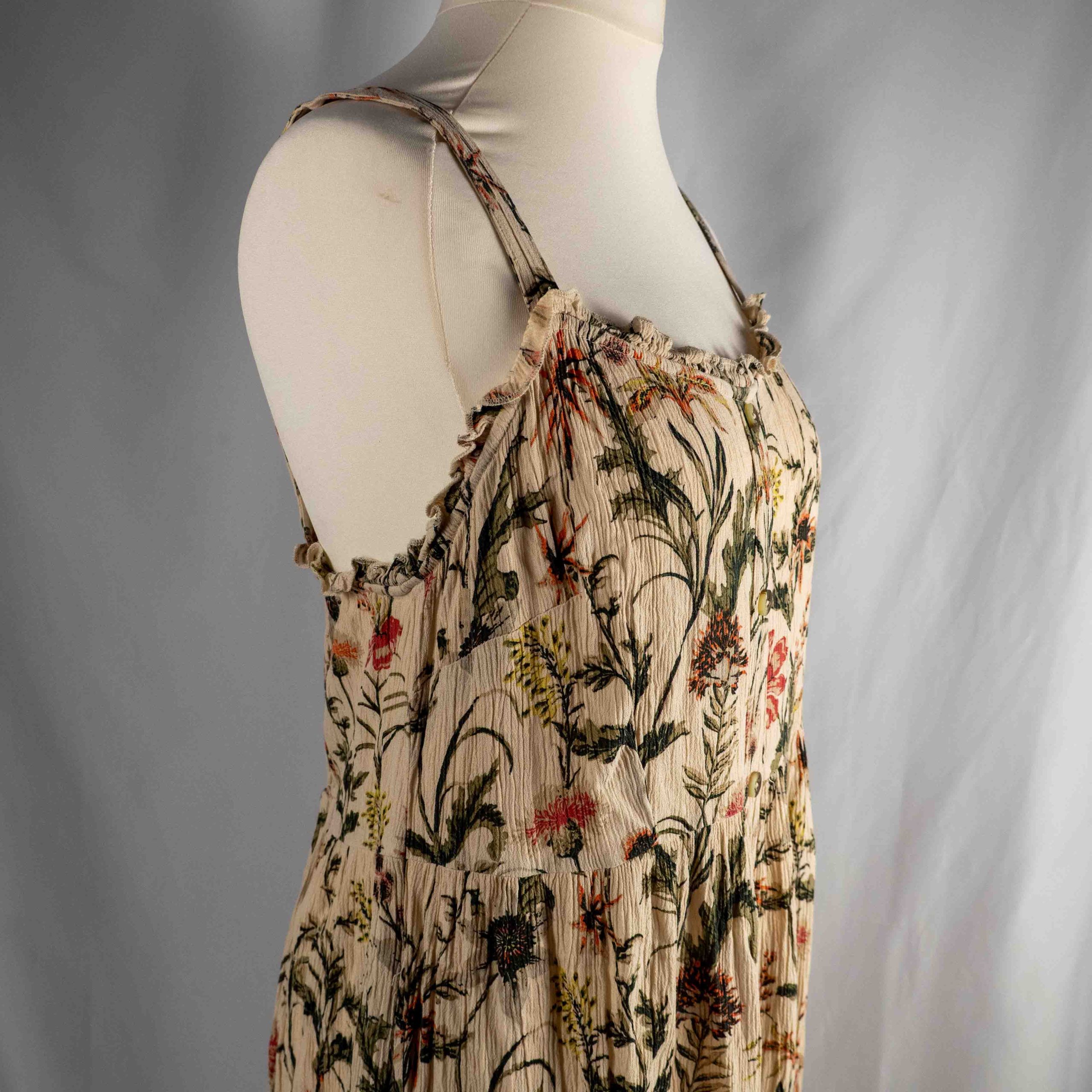 Roman Maxi Dress Beige Floral Sleeveless 18 Pre-Owned image 4