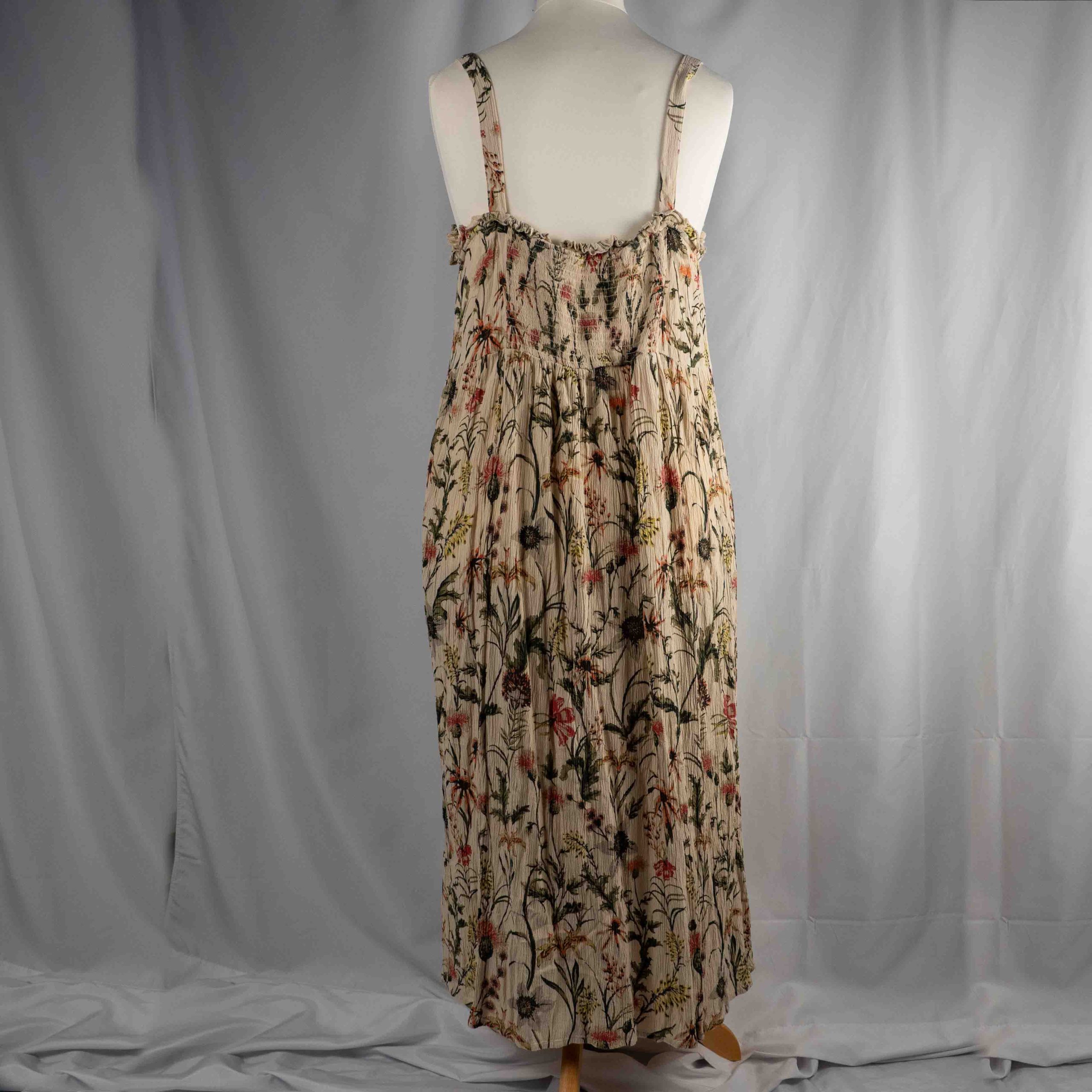 Roman Maxi Dress Beige Floral Sleeveless 18 Pre-Owned image 5