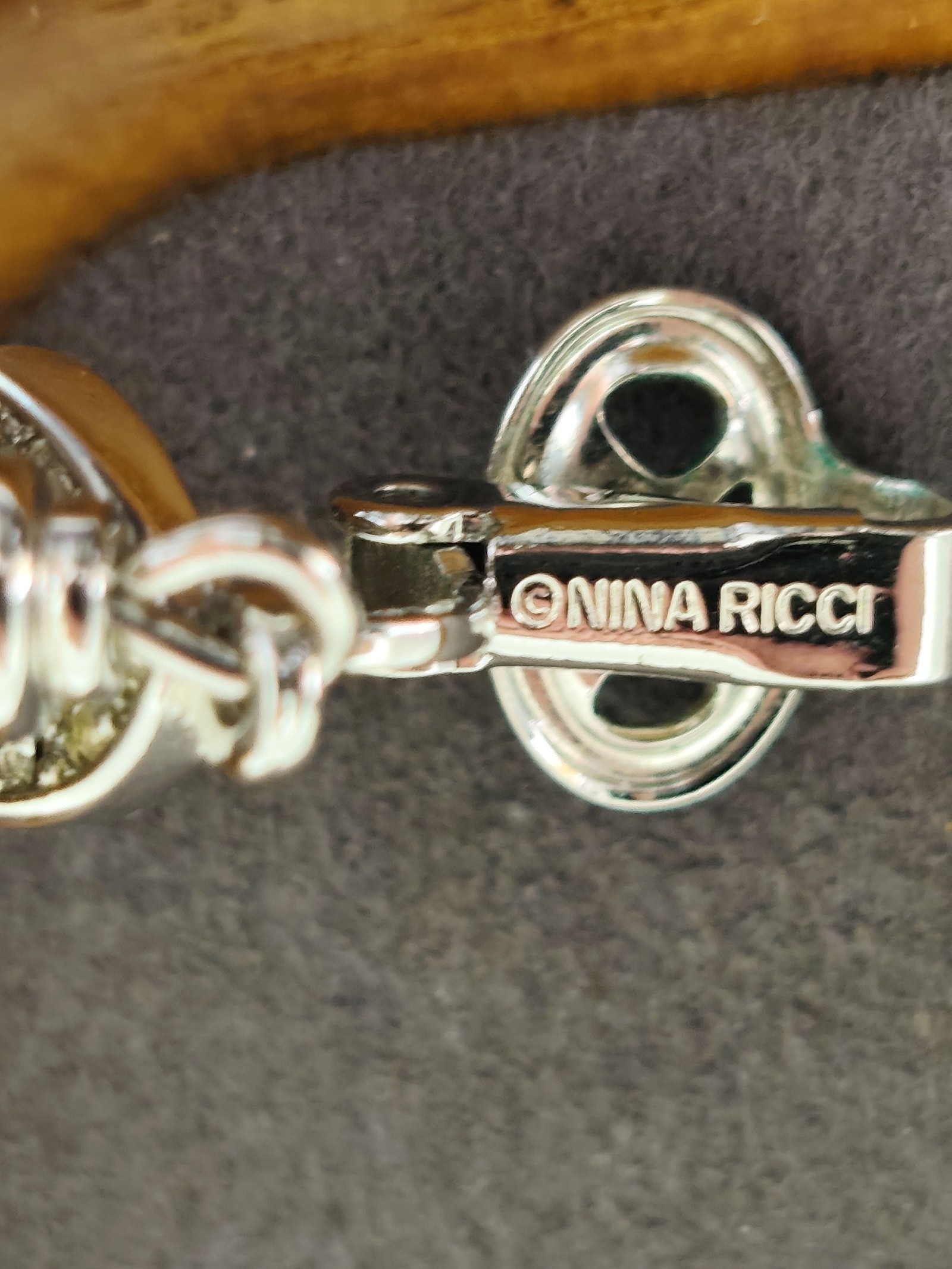 Nina Ricci Silver Tone & Pearl Drop Earrings image 3