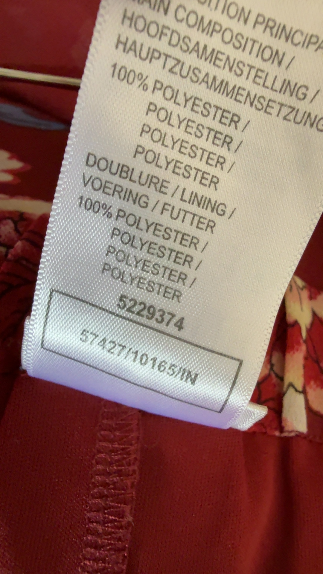 Damart Red Floral Midi Skirt UK 18 Elastic Waist Polyester Lined image 5